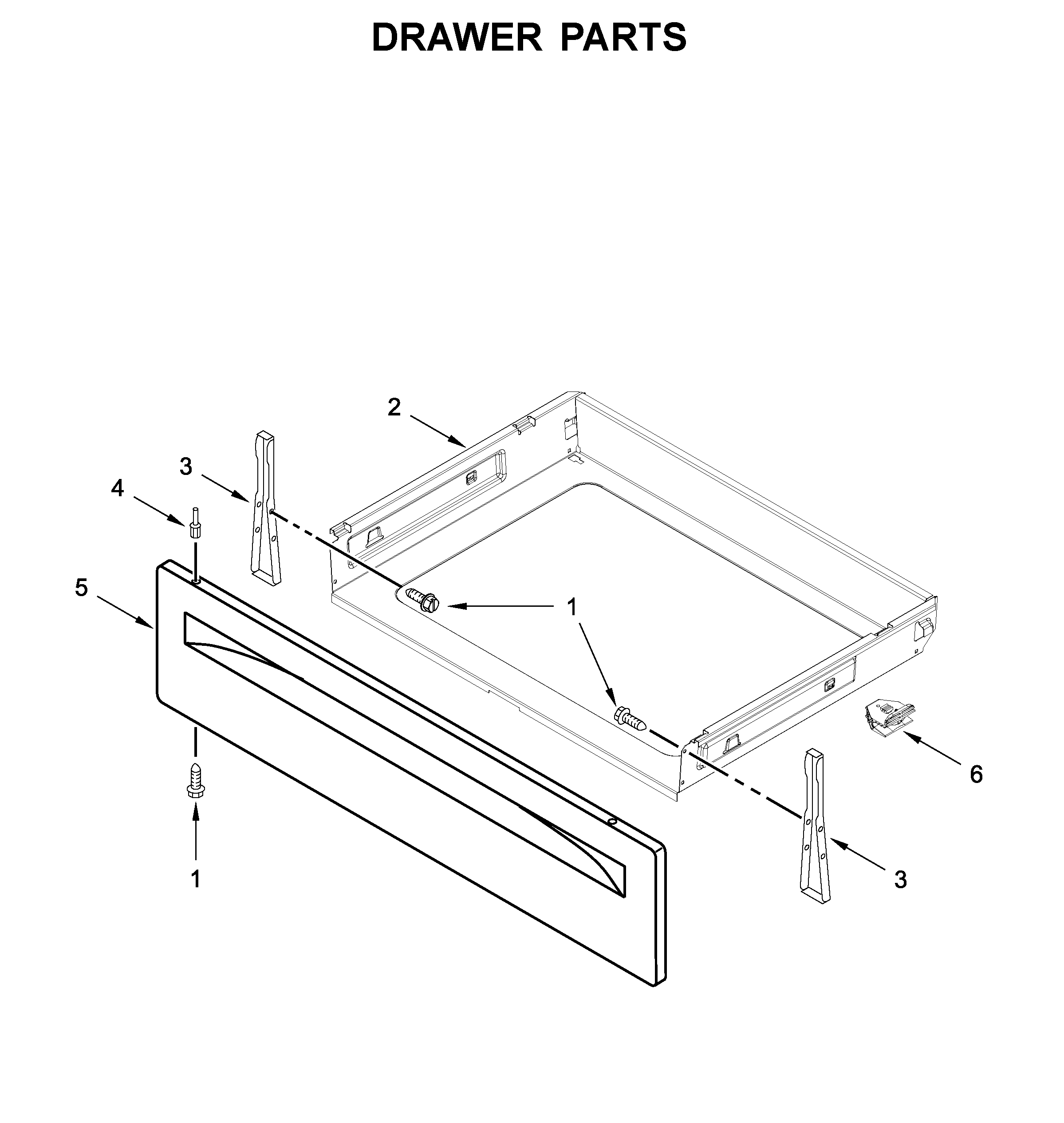 Whirlpool WEC310S0FW4 drawer parts diagram