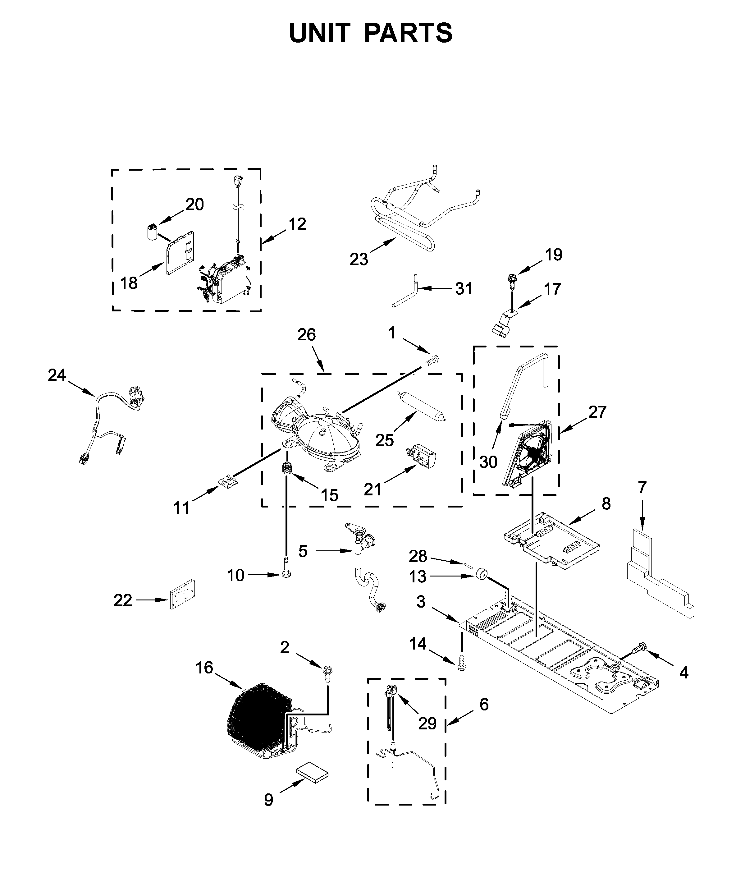 Jenn-Air JFFCC72EFS03 unit parts diagram