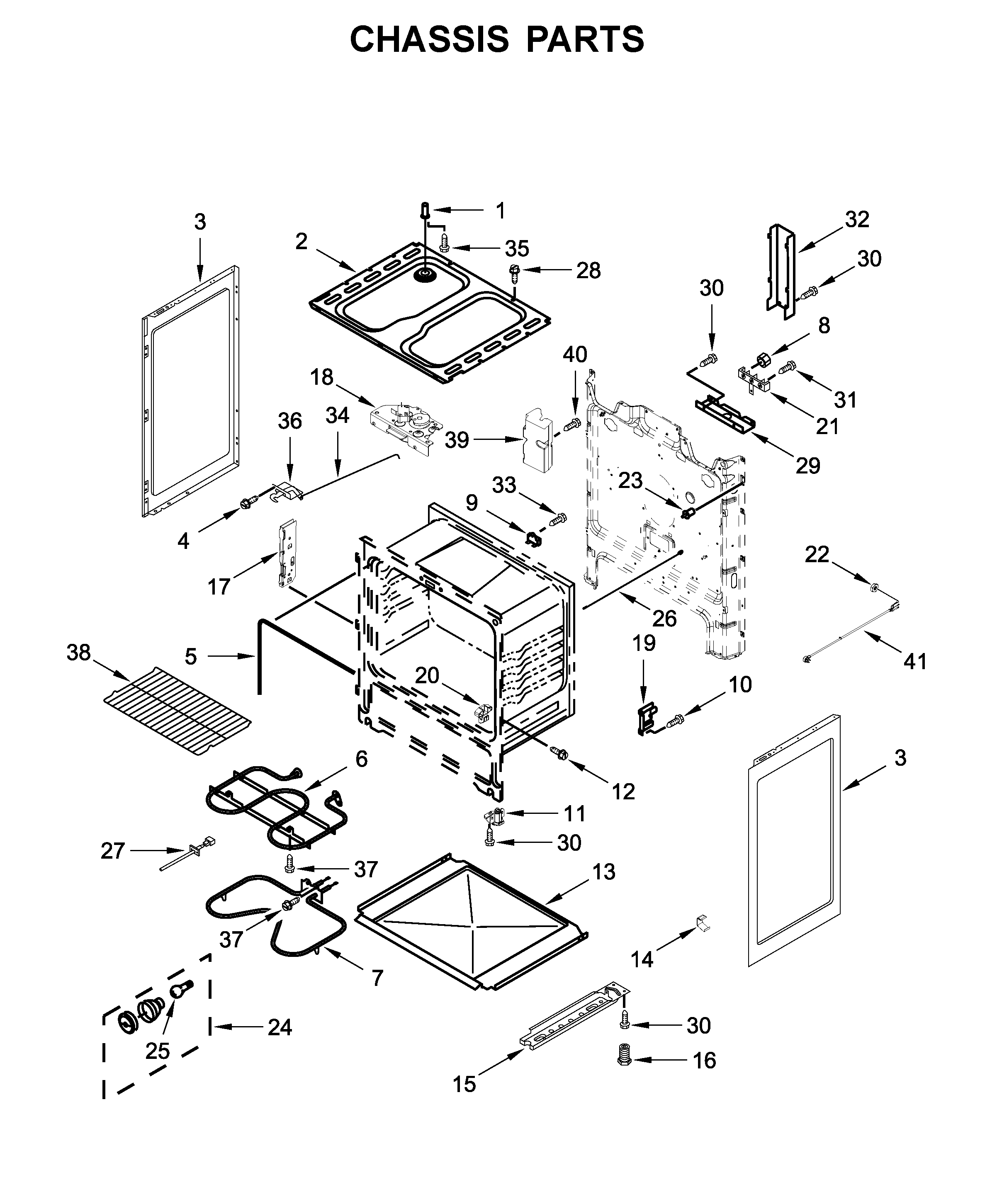 Amana YACR4503SFW4 chassis parts diagram