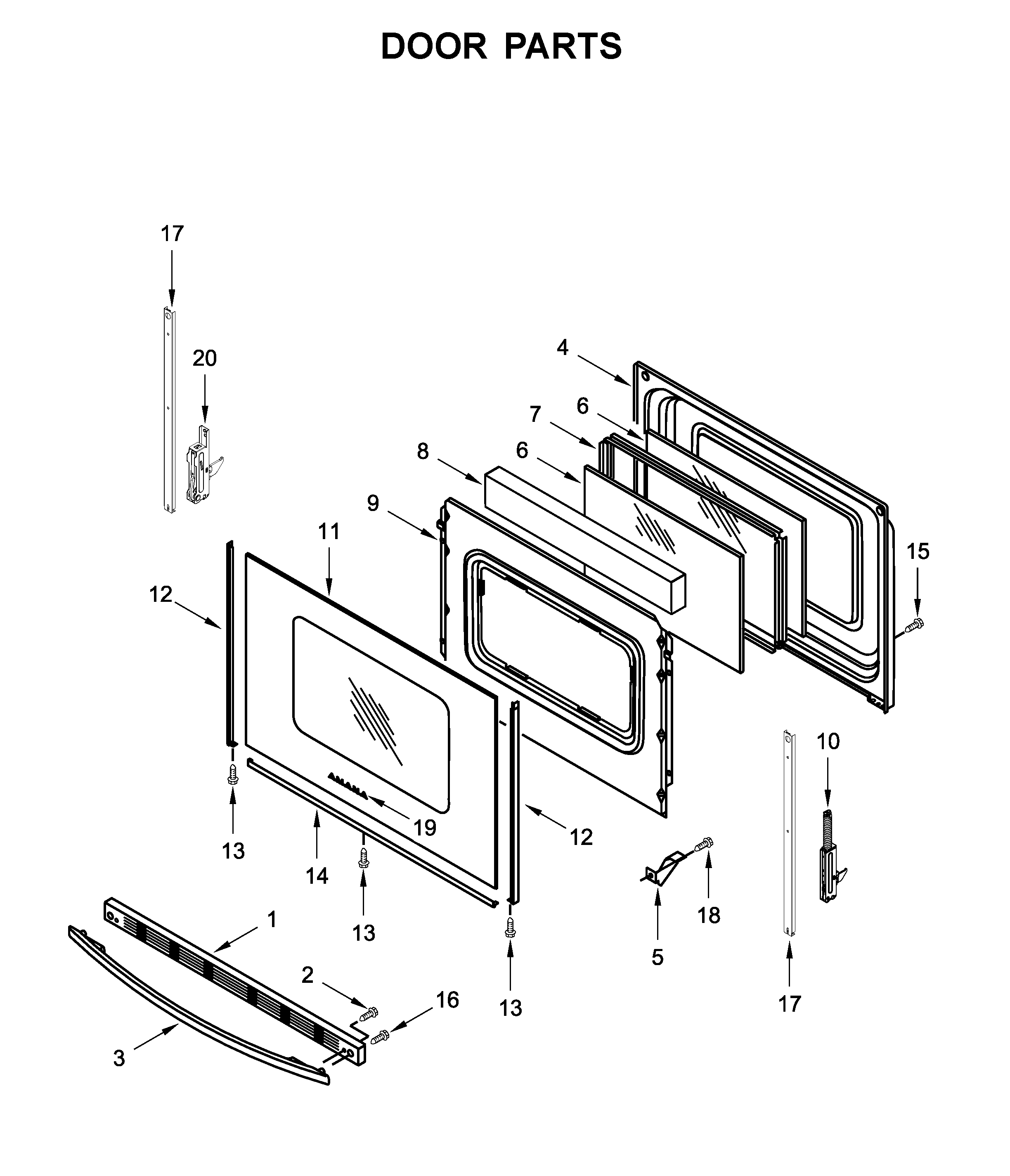 Amana YACR4503SFW4 door parts diagram