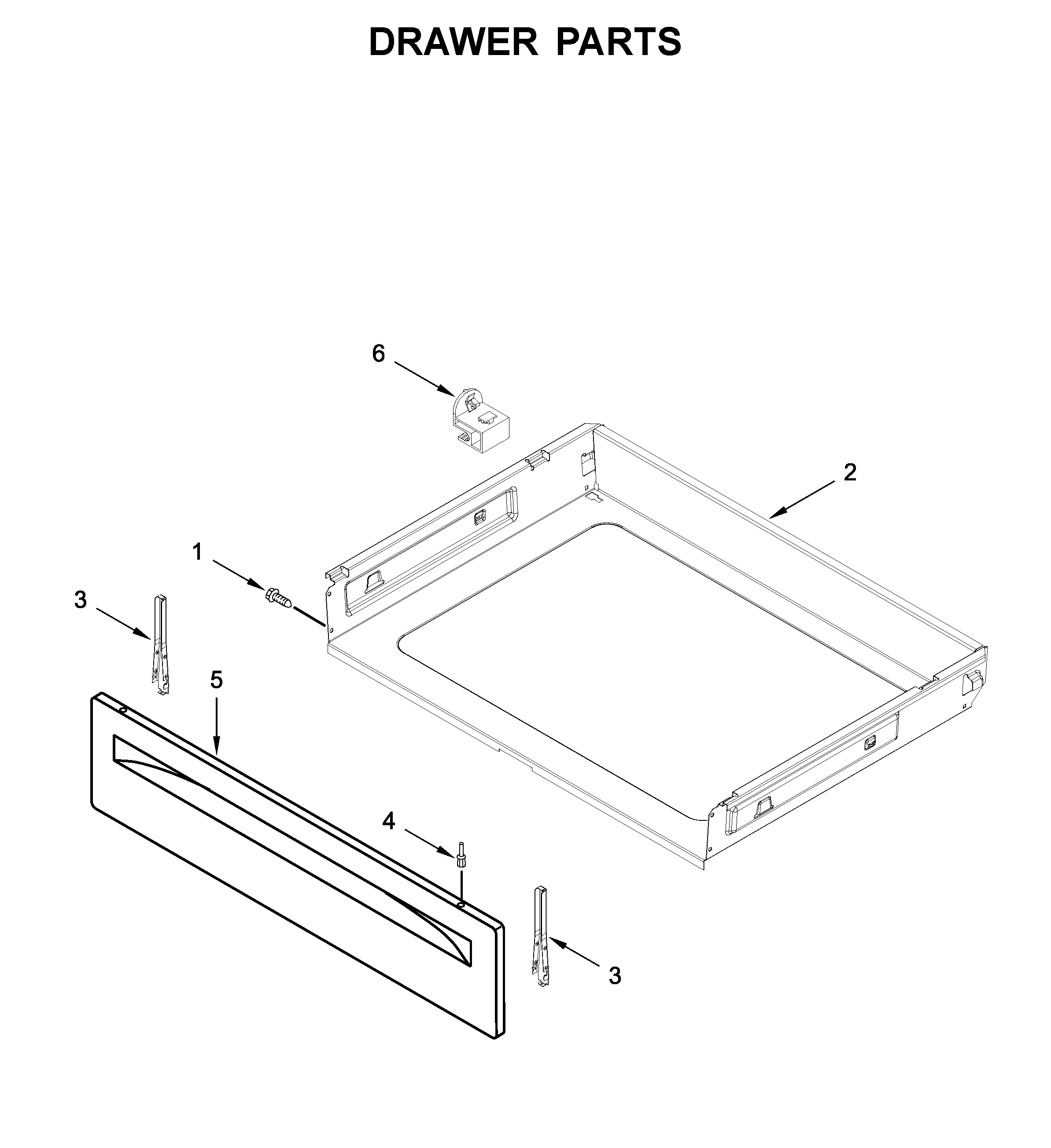 Amana YACR4503SFW4 drawer parts diagram