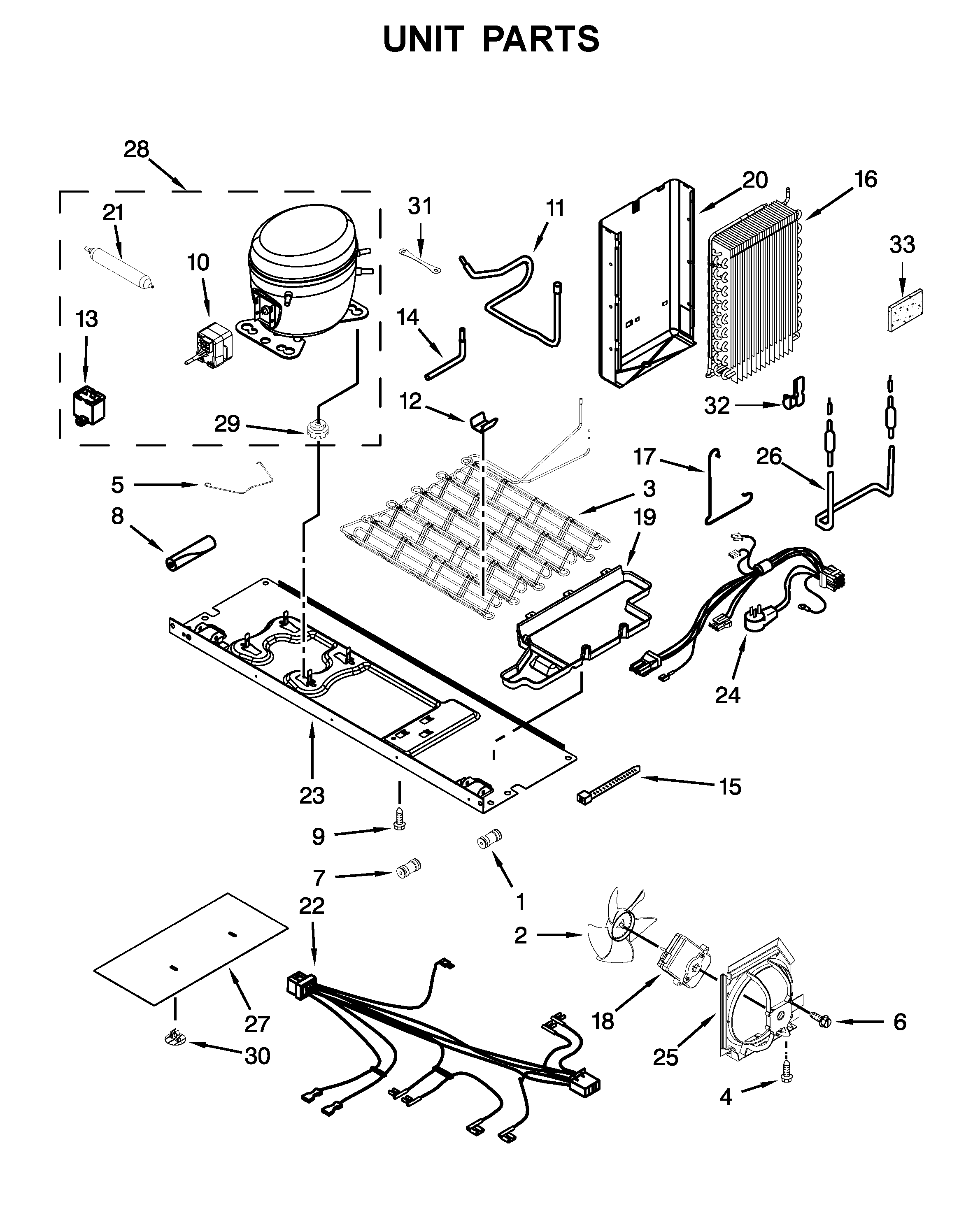 Whirlpool WSF26C3EXY01 unit parts diagram