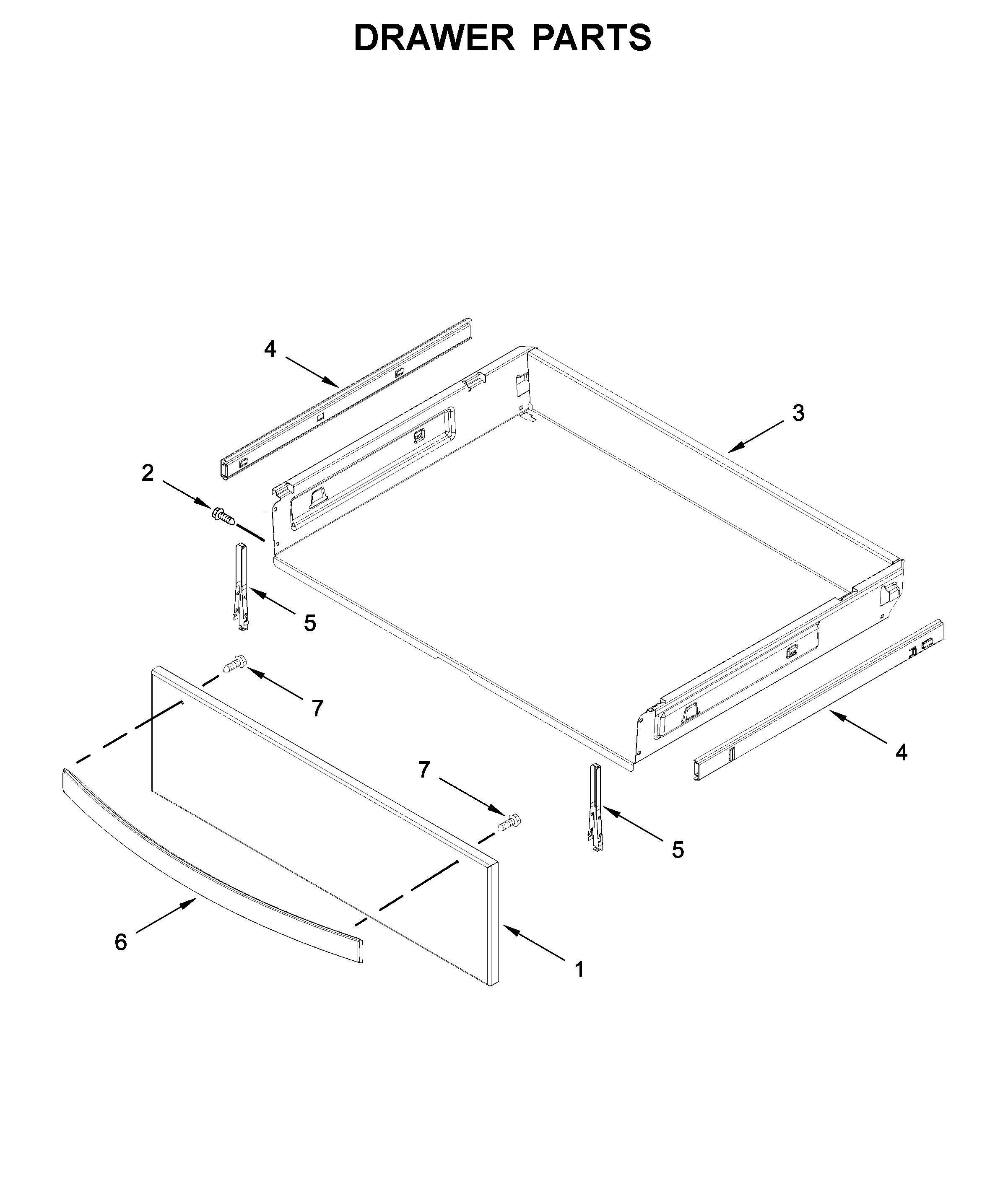 Whirlpool YWFE775H0HB1 drawer parts diagram
