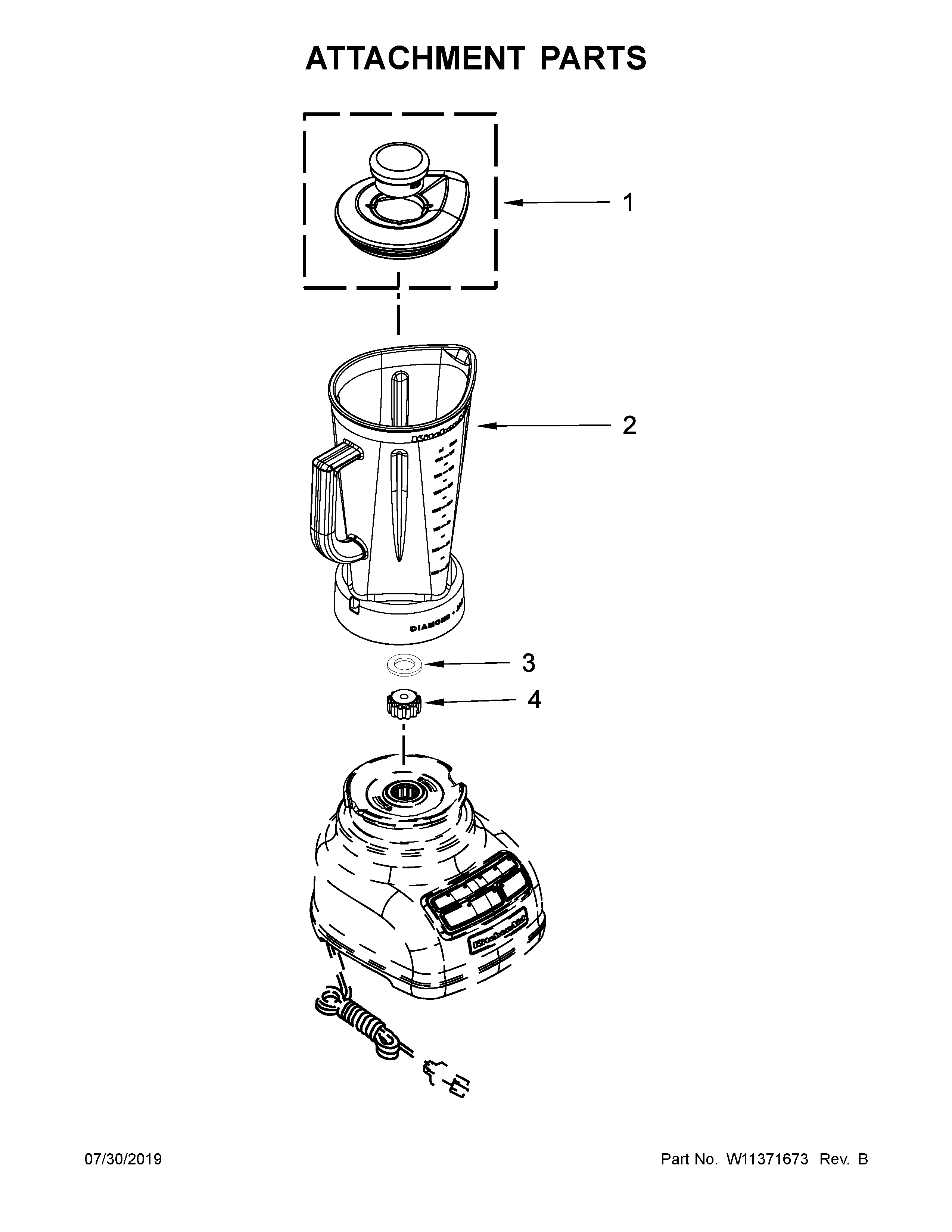 KitchenAid 5KSB1585EAC0 attachment parts diagram