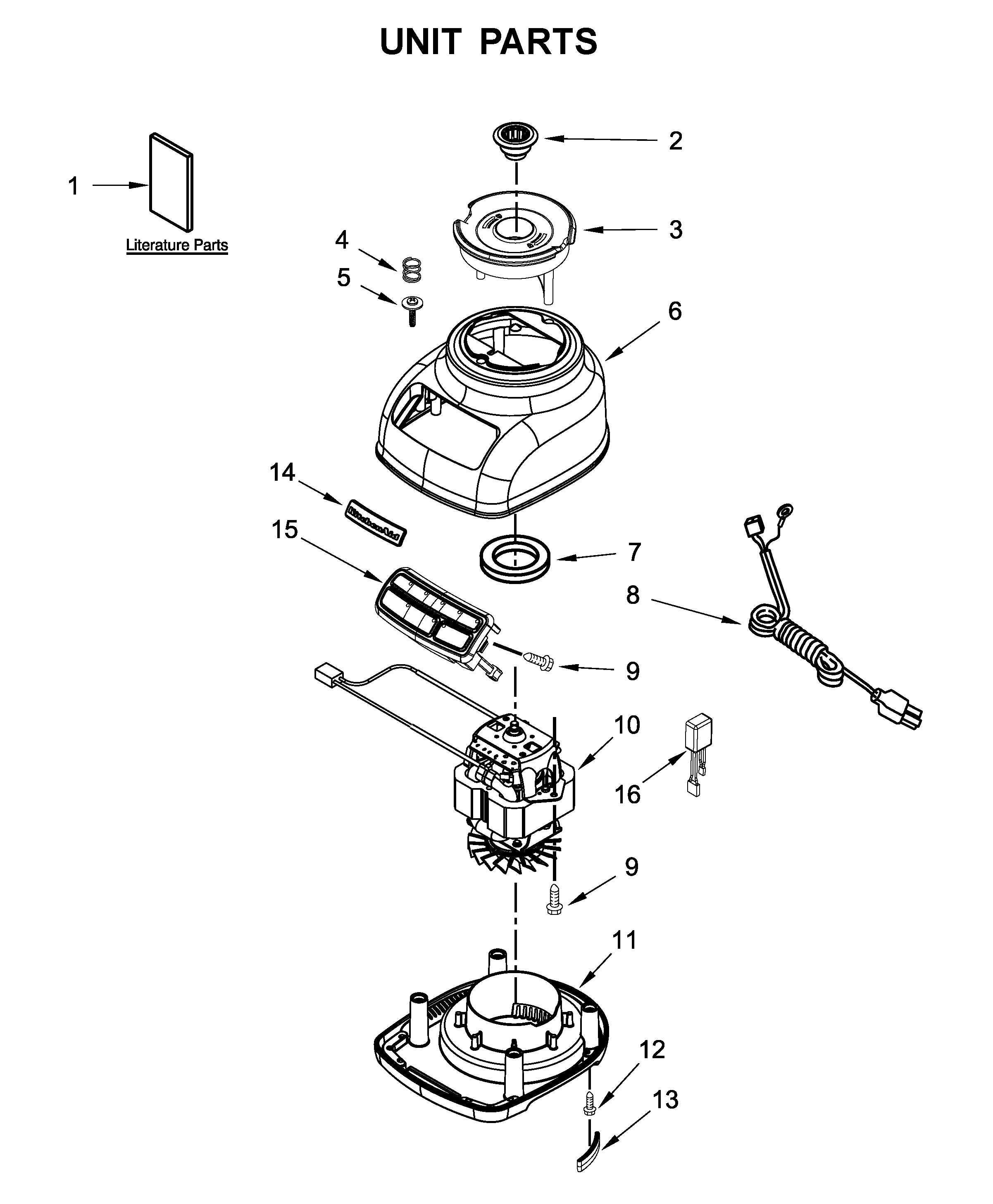 KitchenAid 5KSB1585EAC0 unit parts diagram