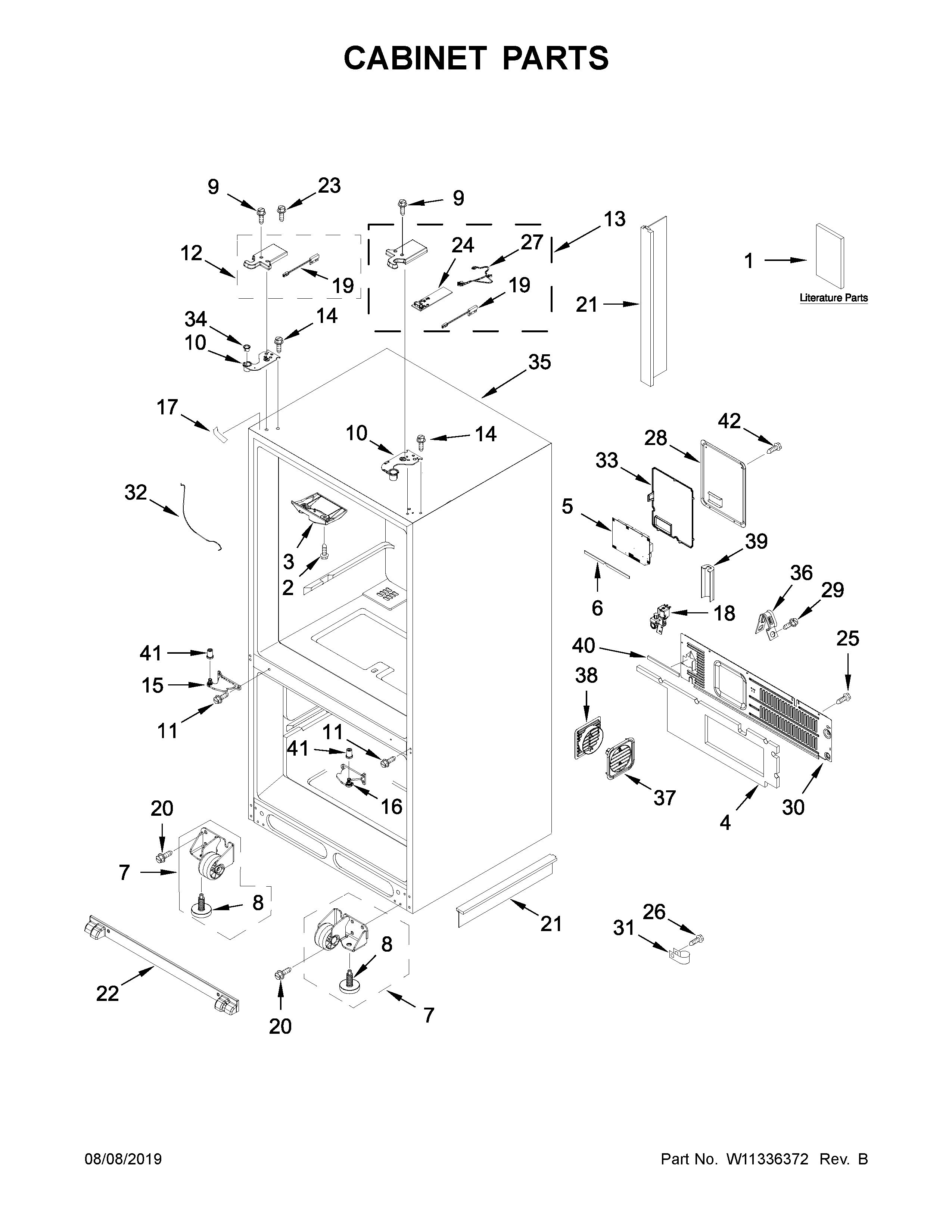 Jenn-Air JFFCC72EHL01 cabinet parts diagram