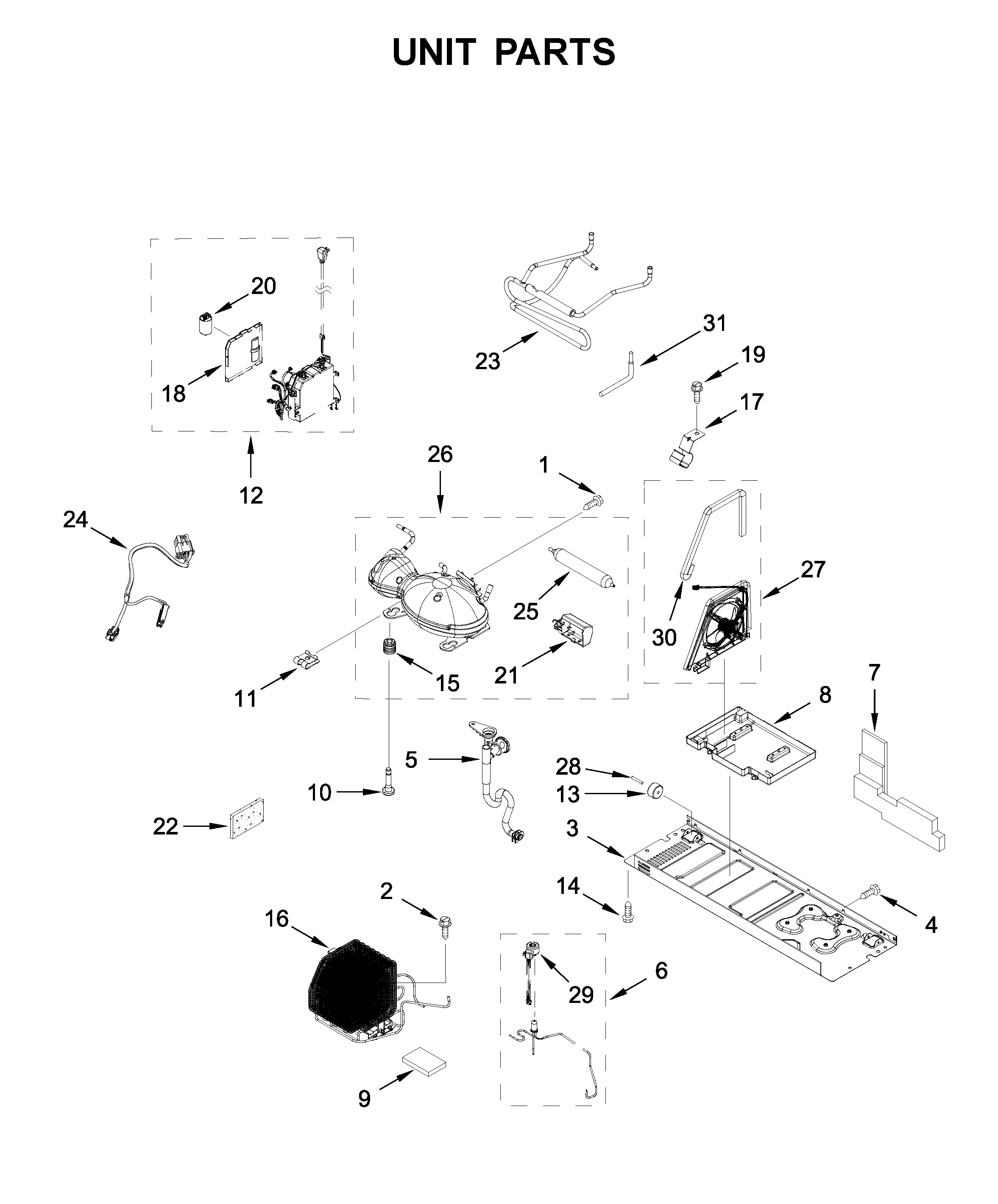 Jenn-Air JFFCC72EHL01 unit parts diagram