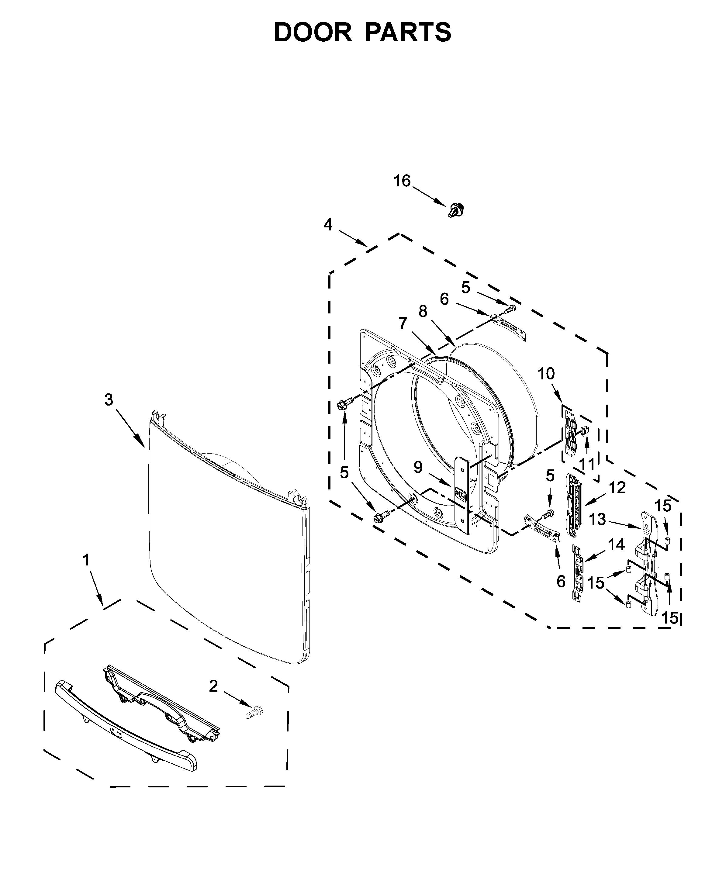 Maytag 7MMGD6630HW1 door parts diagram