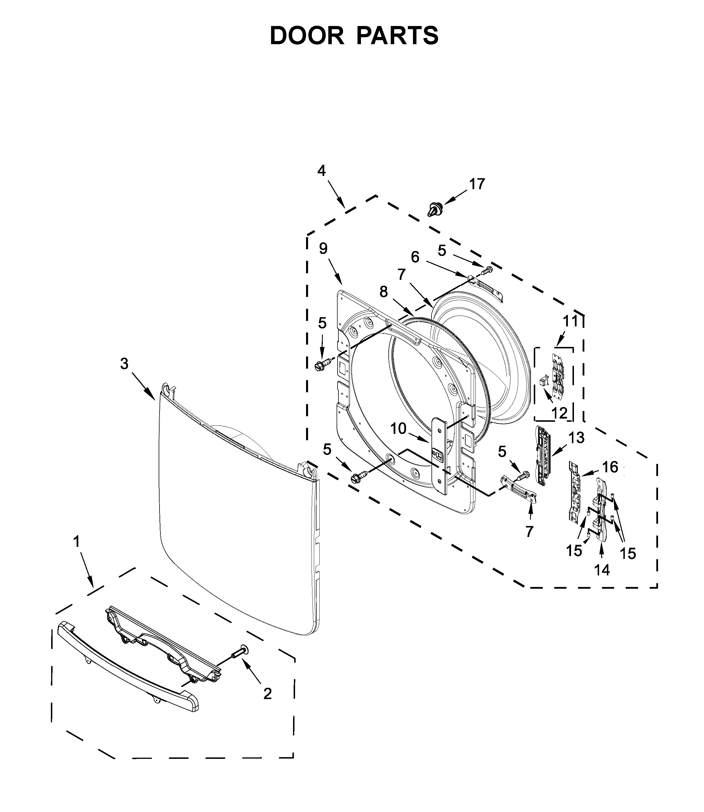 Maytag YMED6630HC1 door parts diagram