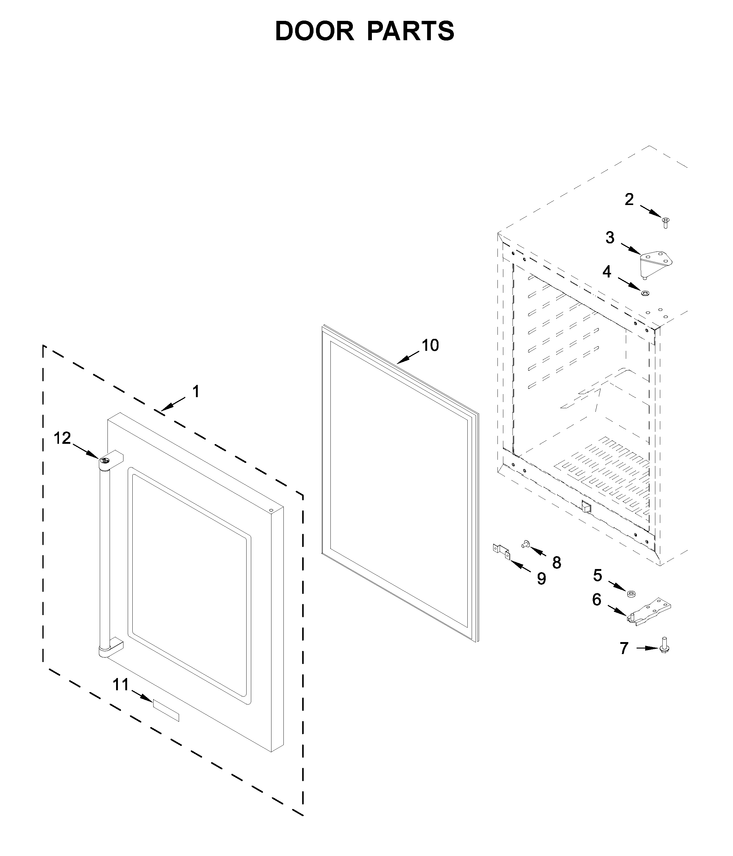 KitchenAid KUBR304EBS01 door parts diagram