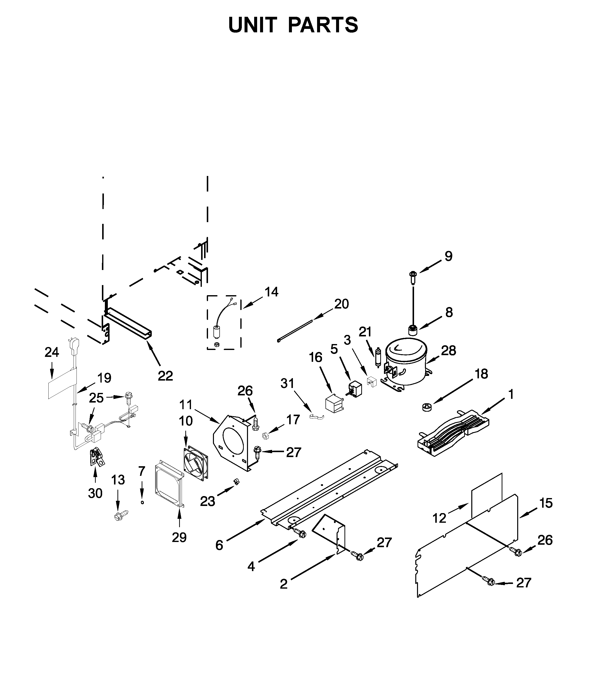 KitchenAid KUBR304EBS01 unit parts diagram