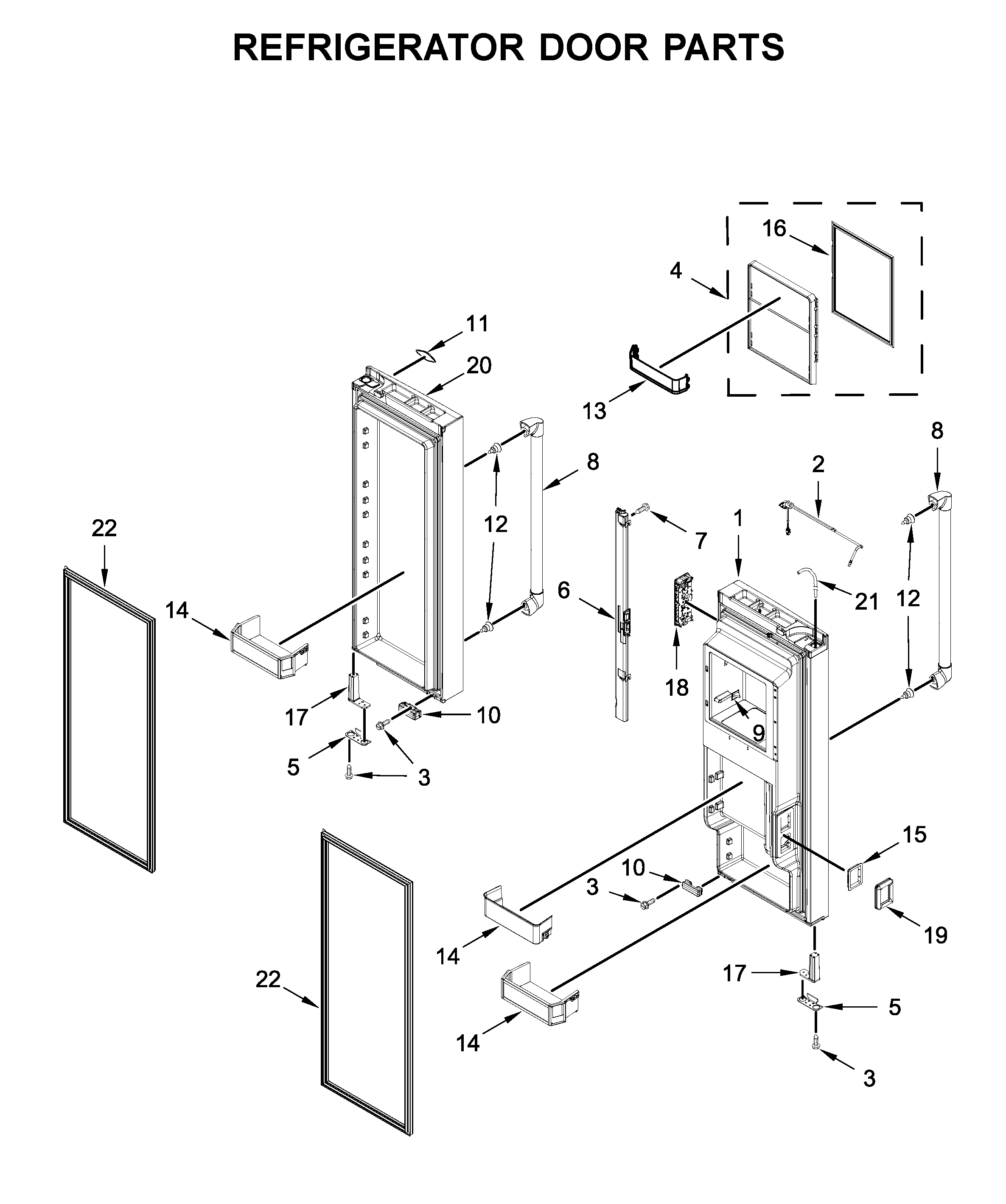 Jenn-Air JFFCC72EFP02 refrigerator door parts diagram