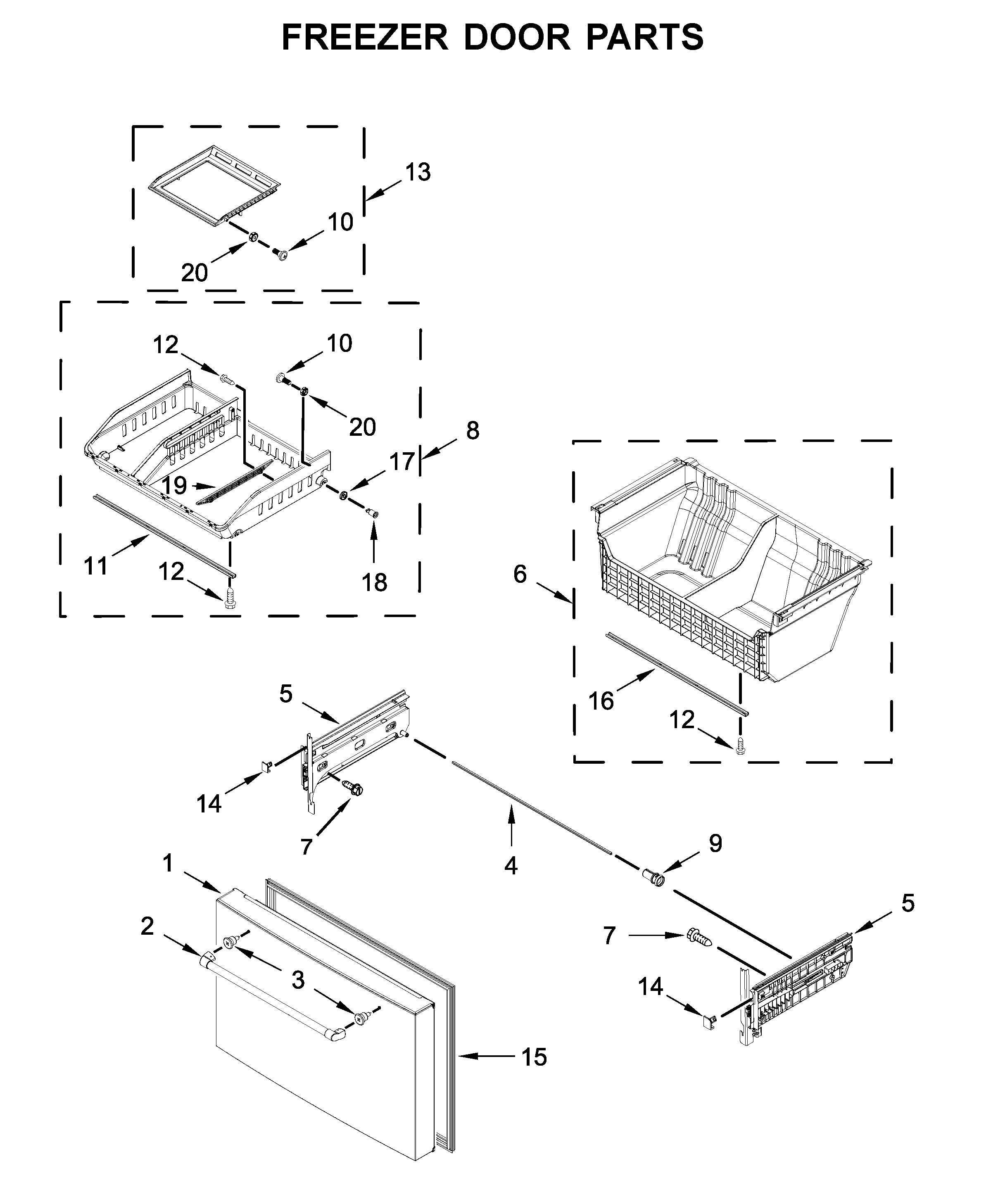 Jenn-Air JFFCC72EFP02 freezer door parts diagram