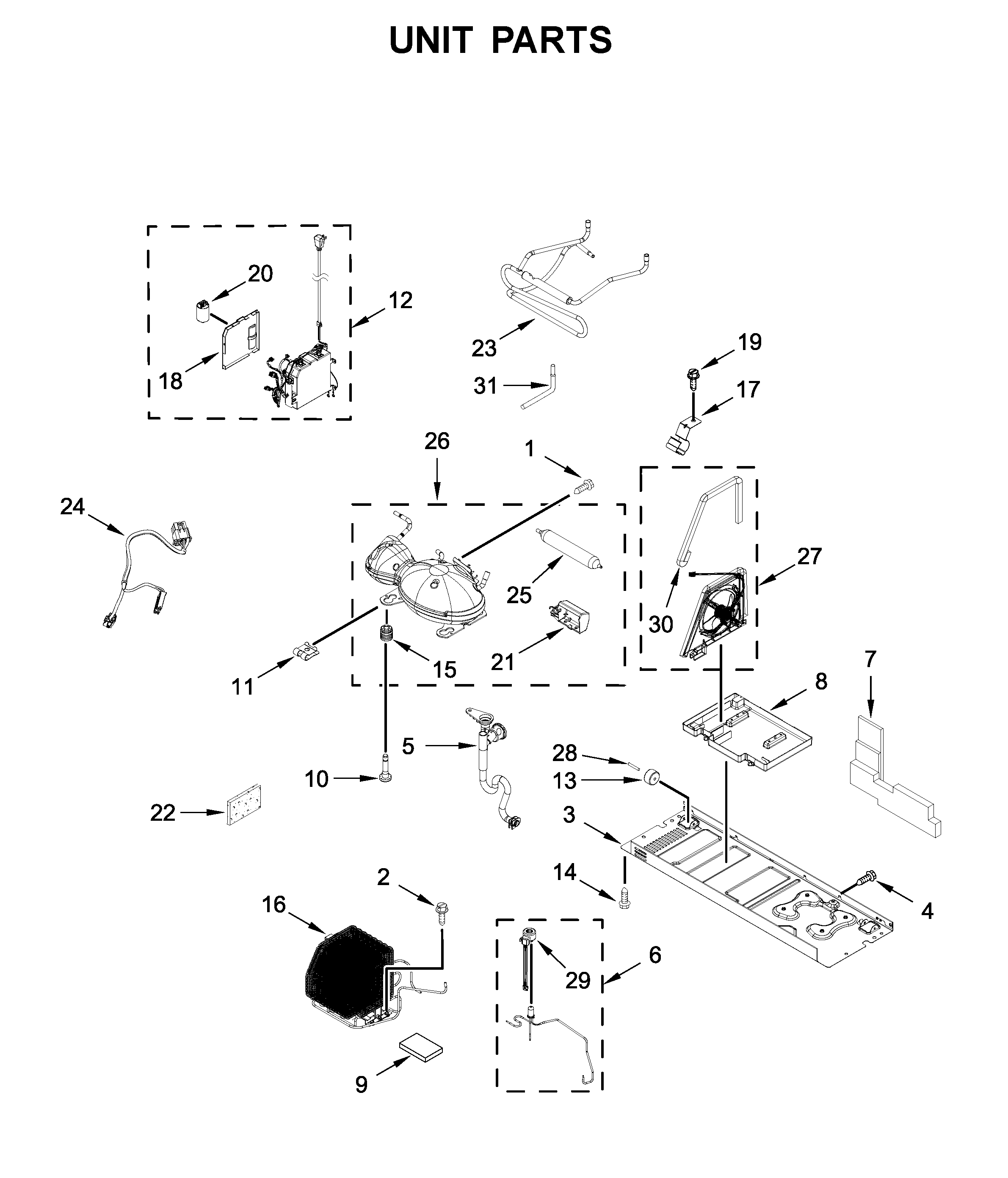 Jenn-Air JFFCC72EFP02 unit parts diagram