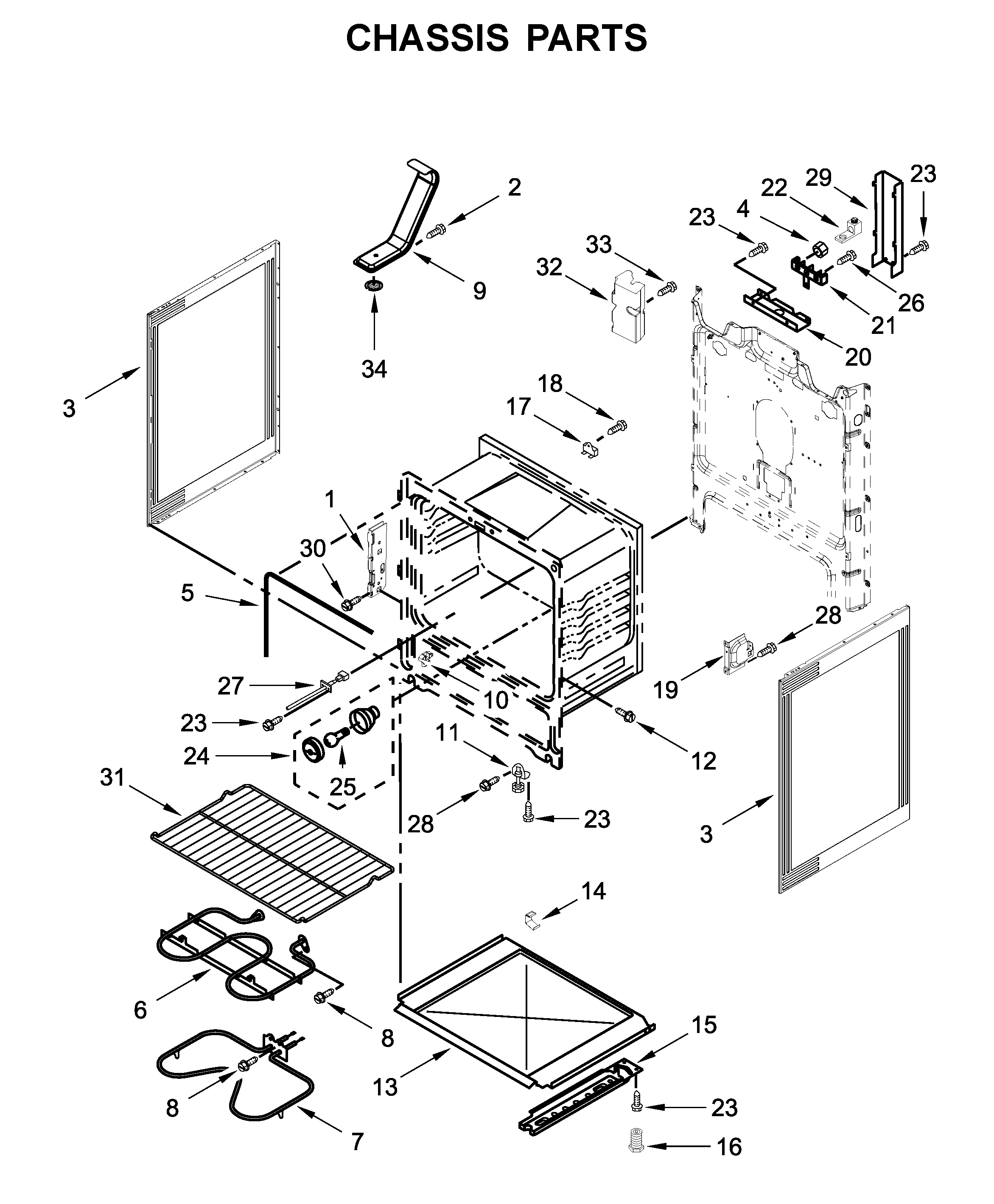 Whirlpool WFE505W0JZ0 chassis parts diagram