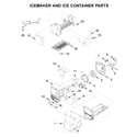 Whirlpool WRF555SDHB00 icemaker and ice container parts diagram