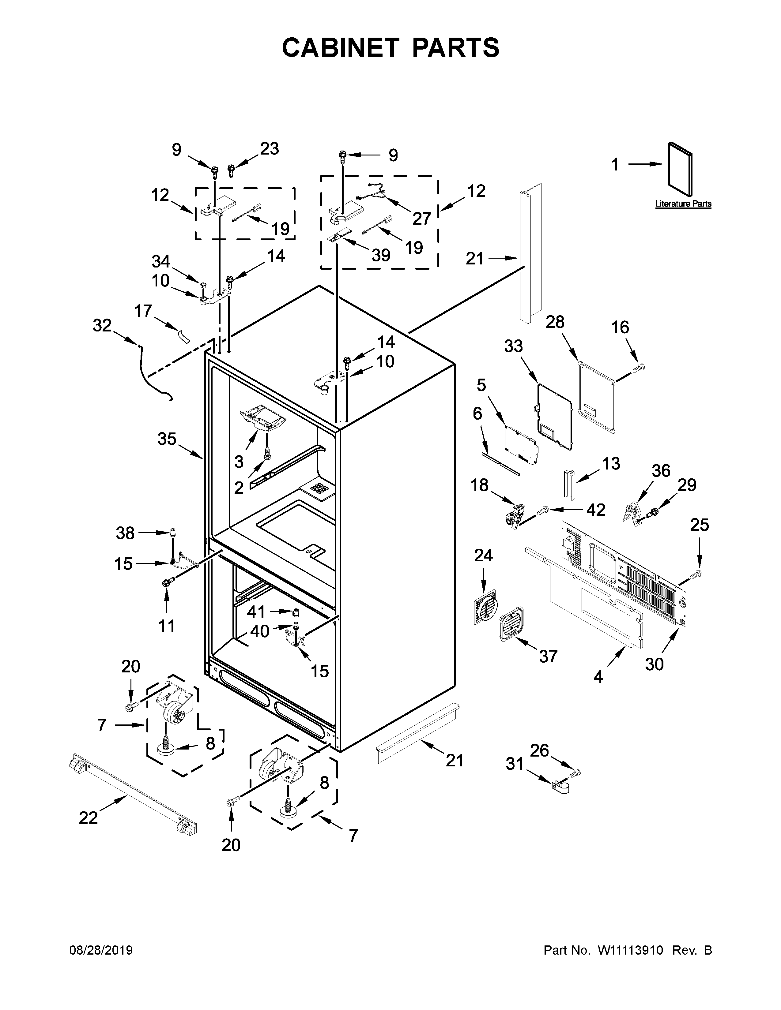 KitchenAid KRFC804GSS00 cabinet parts diagram