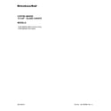 KitchenAid KCM1208DG0 cover sheet diagram