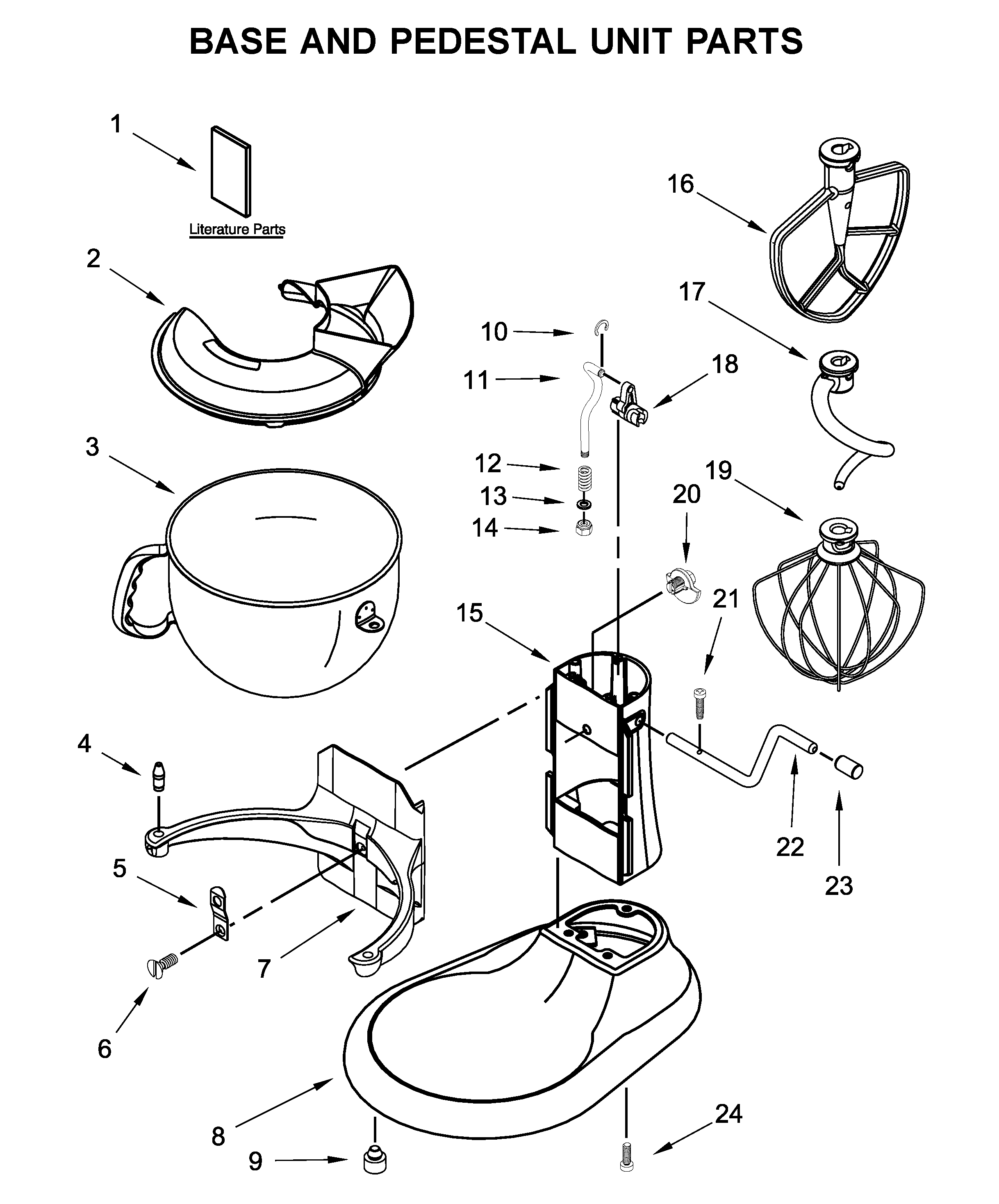 KitchenAid KP26M1XQ2CU5 base and pedestal unit parts diagram