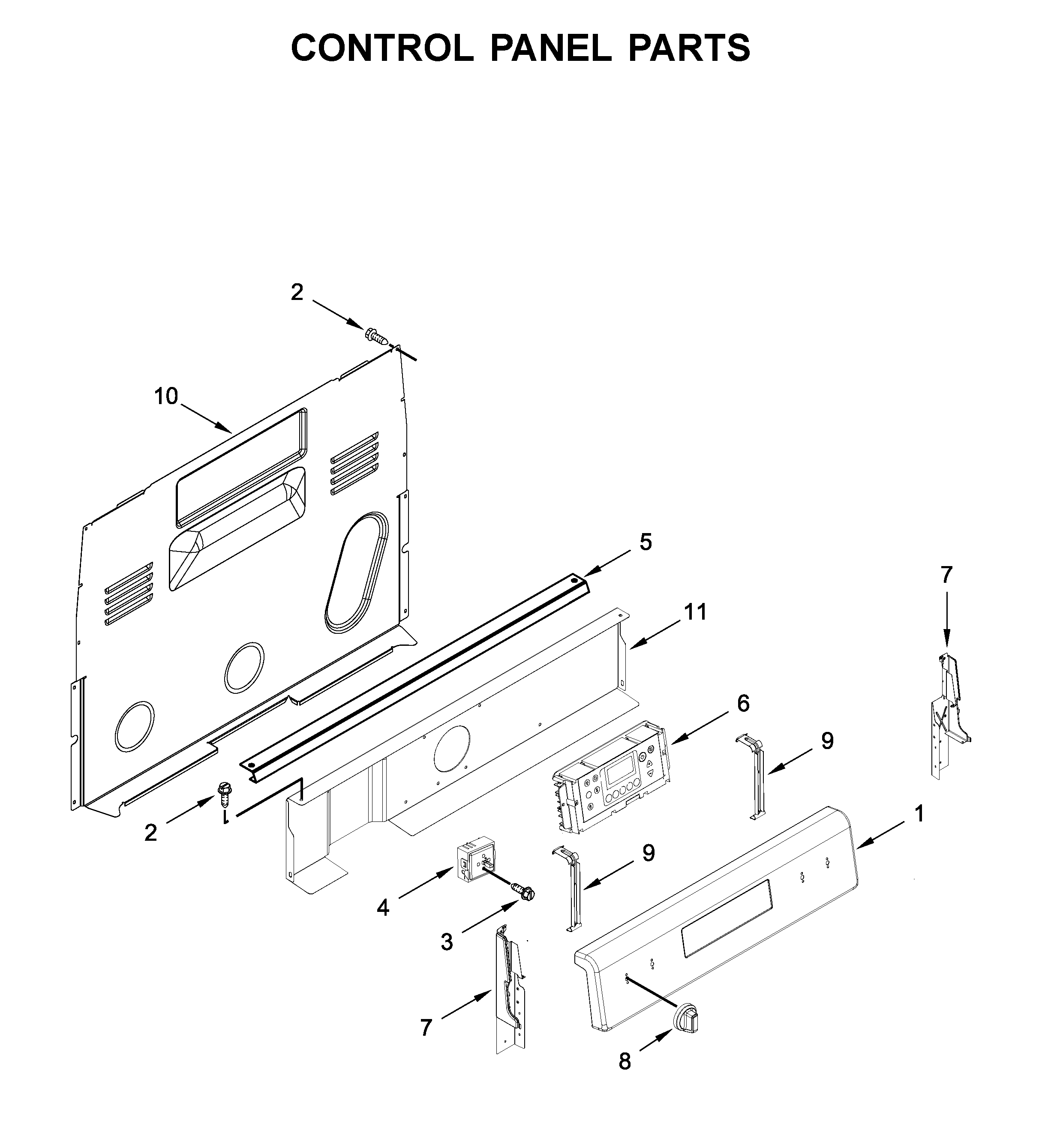 Maytag YMER6600FB2 control panel parts diagram