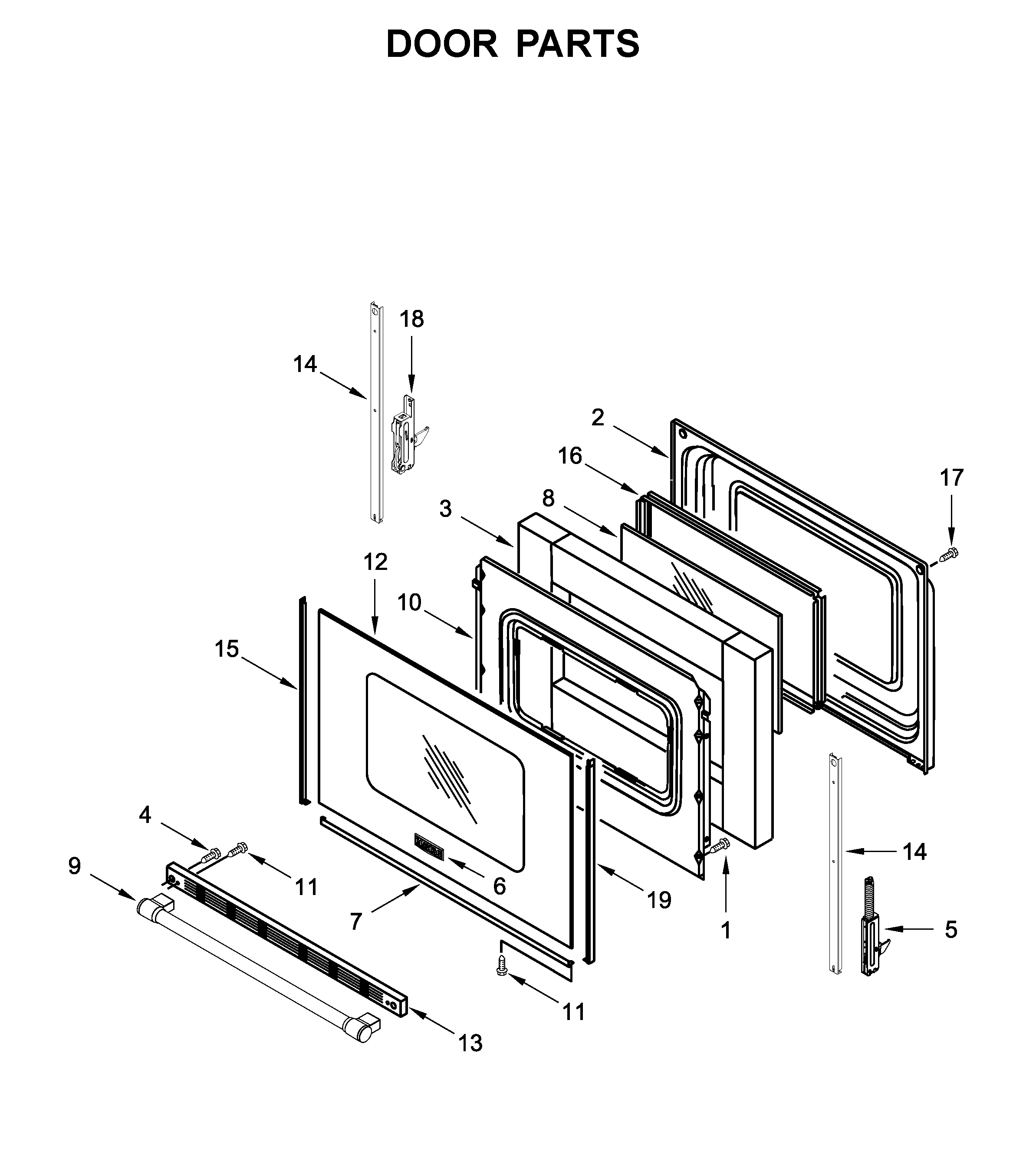 Maytag YMER6600FB2 door parts diagram