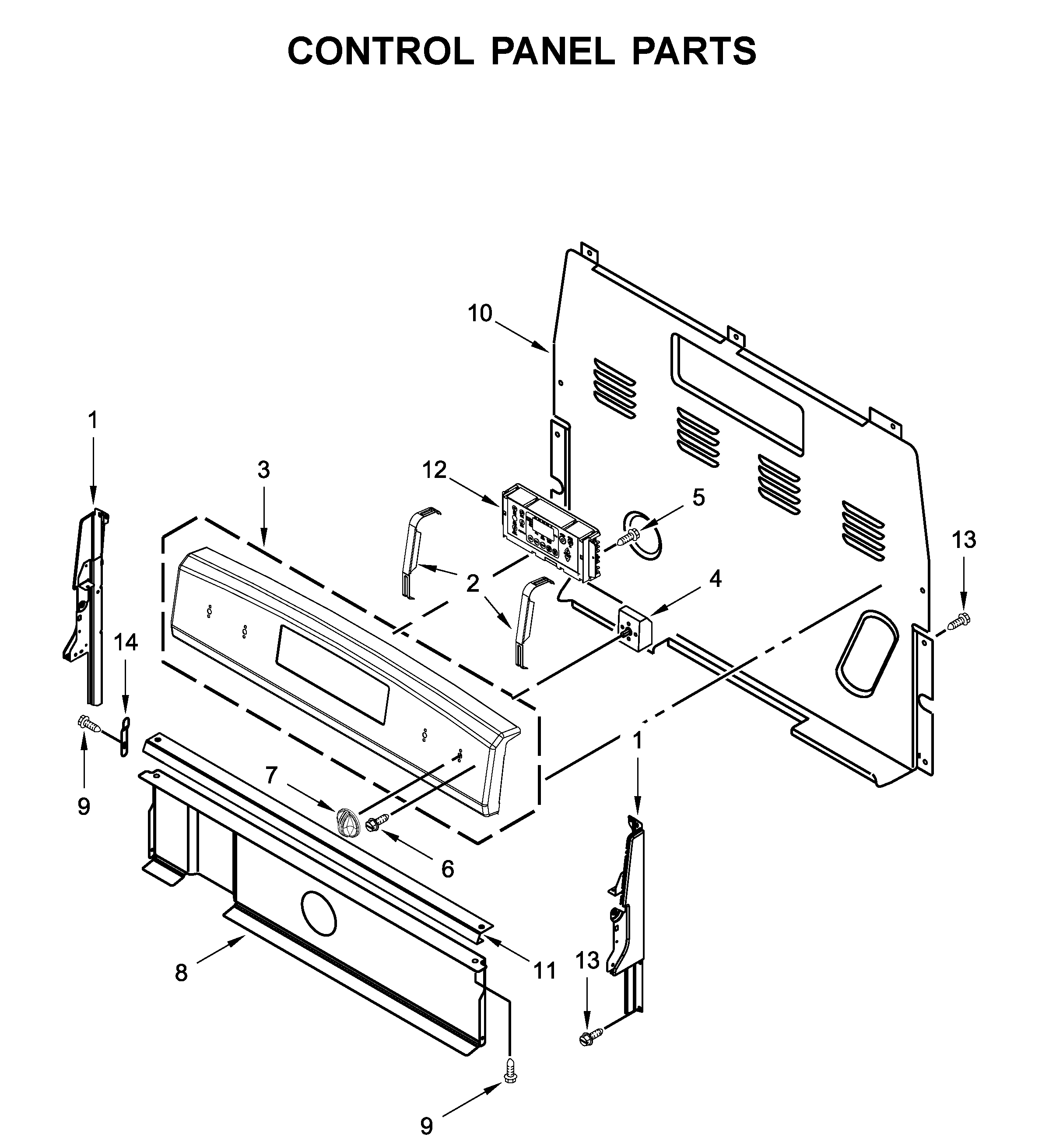 Amana YACR4303MFS4 control panel parts diagram