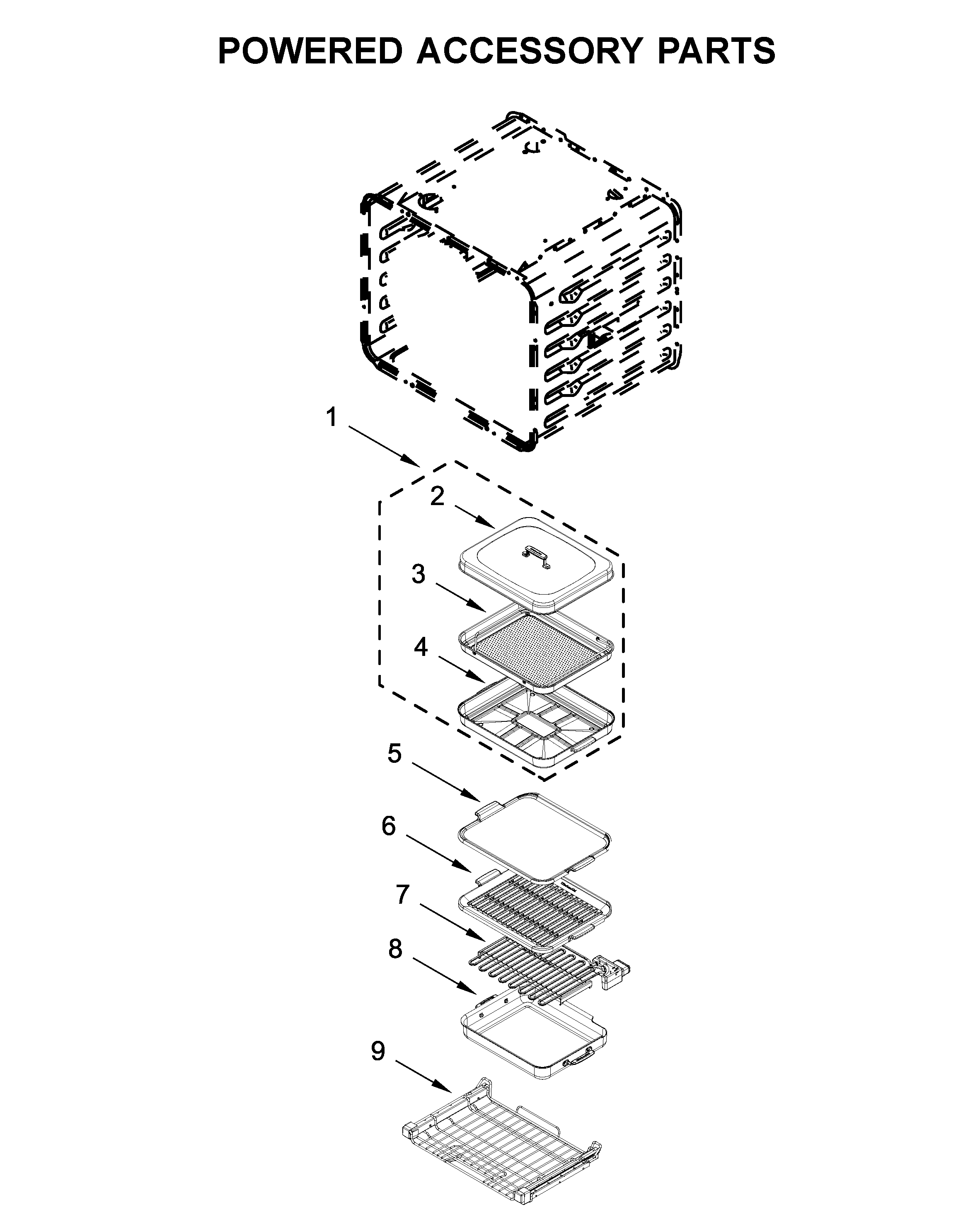 KitchenAid KODE900HBS00 powered accessory parts diagram
