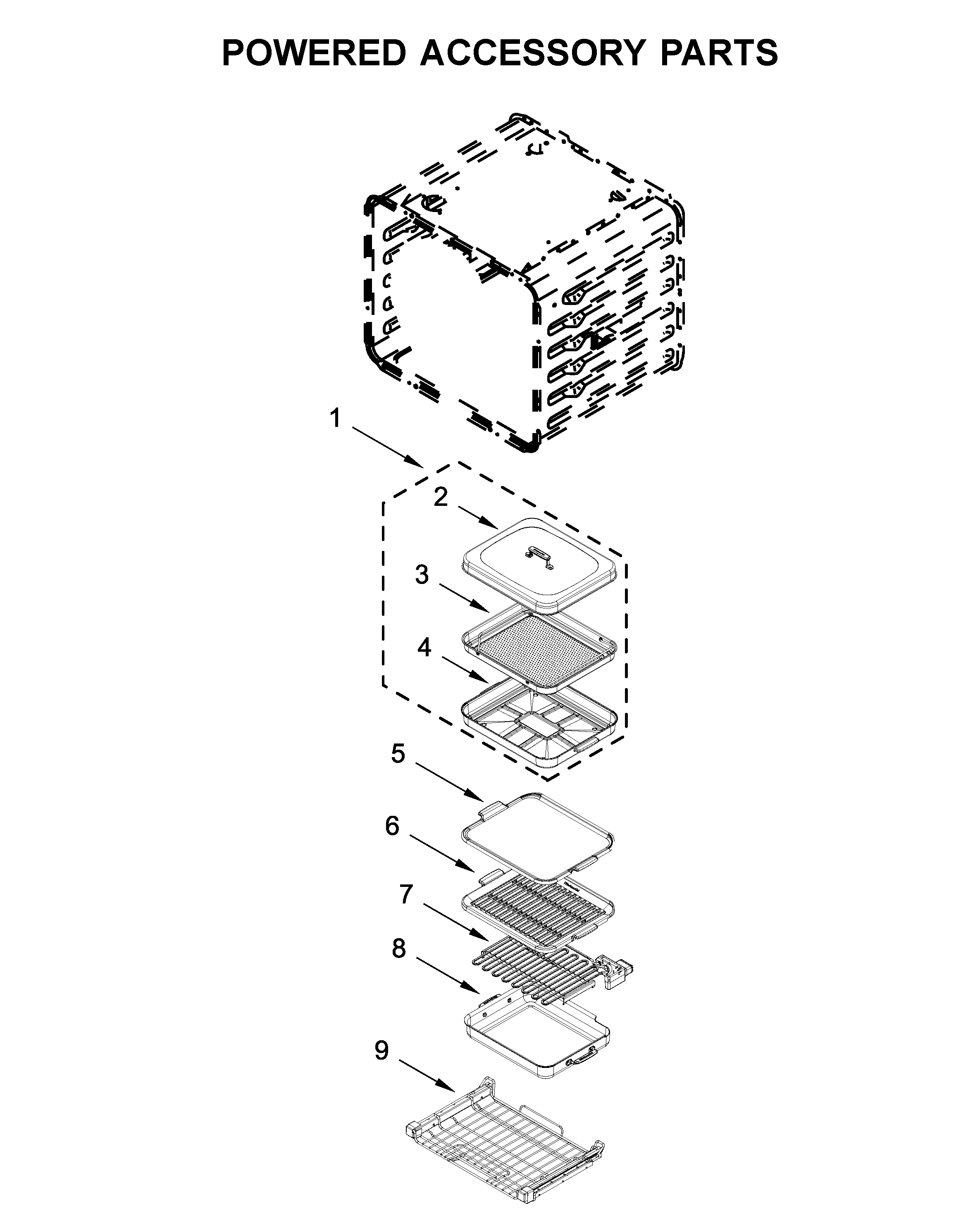 KitchenAid KOSE900HBS00 powered accessory parts diagram