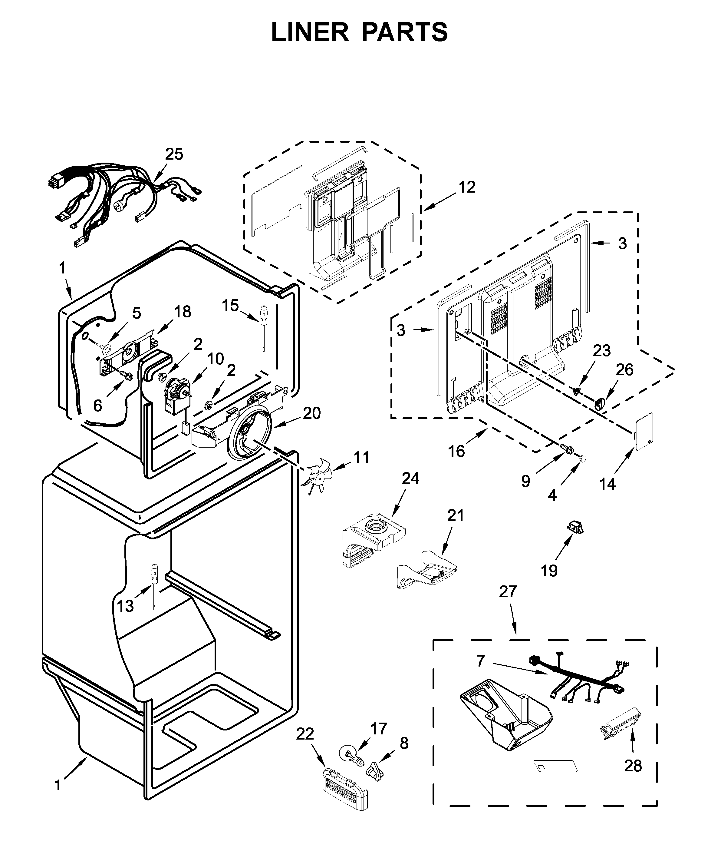 Amana ART318FFDS06 liner parts diagram