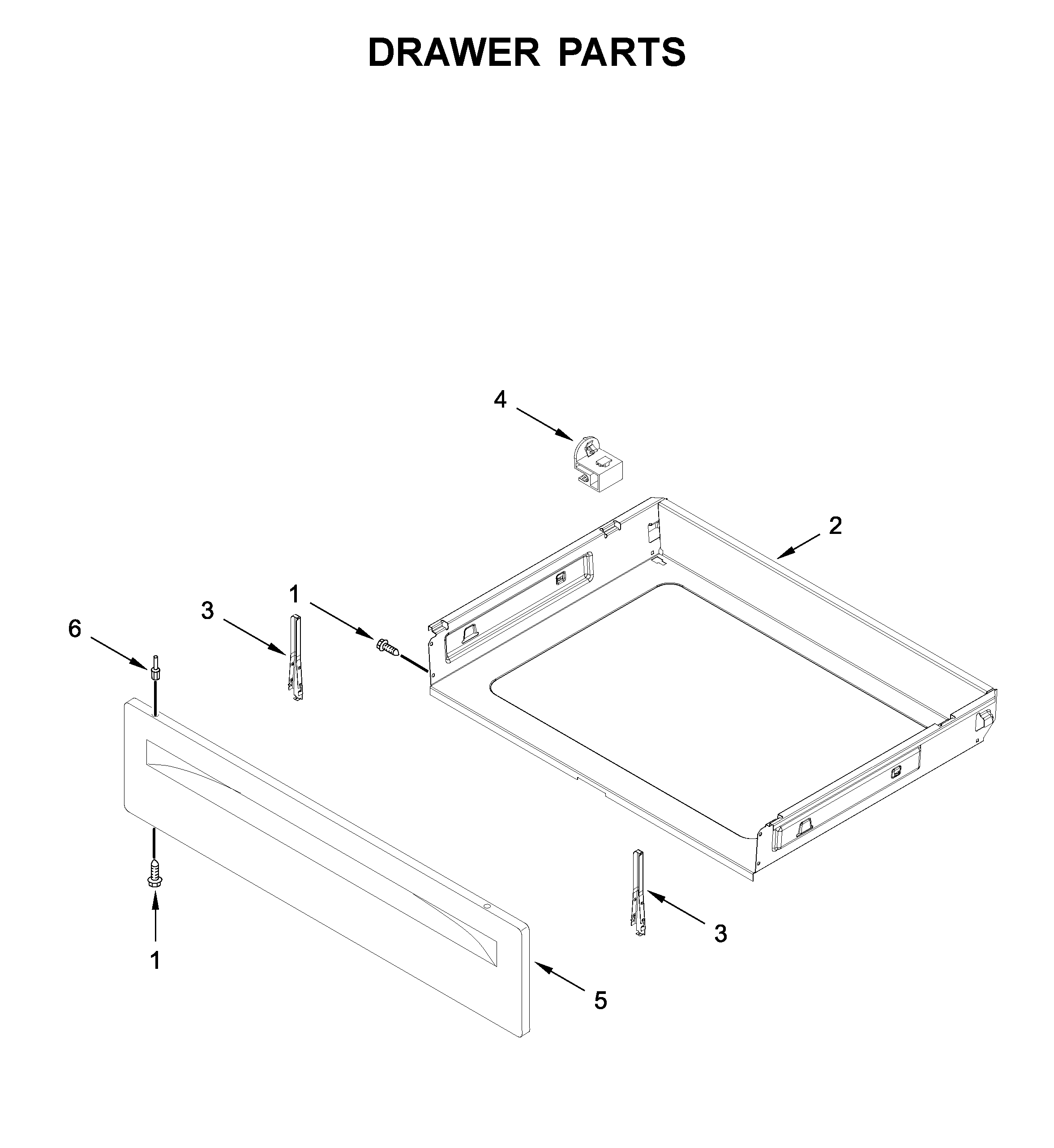 Amana YACR4303MFW4 drawer parts diagram