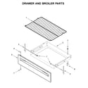 Amana ACR2303MFW4 drawer and broiler parts diagram