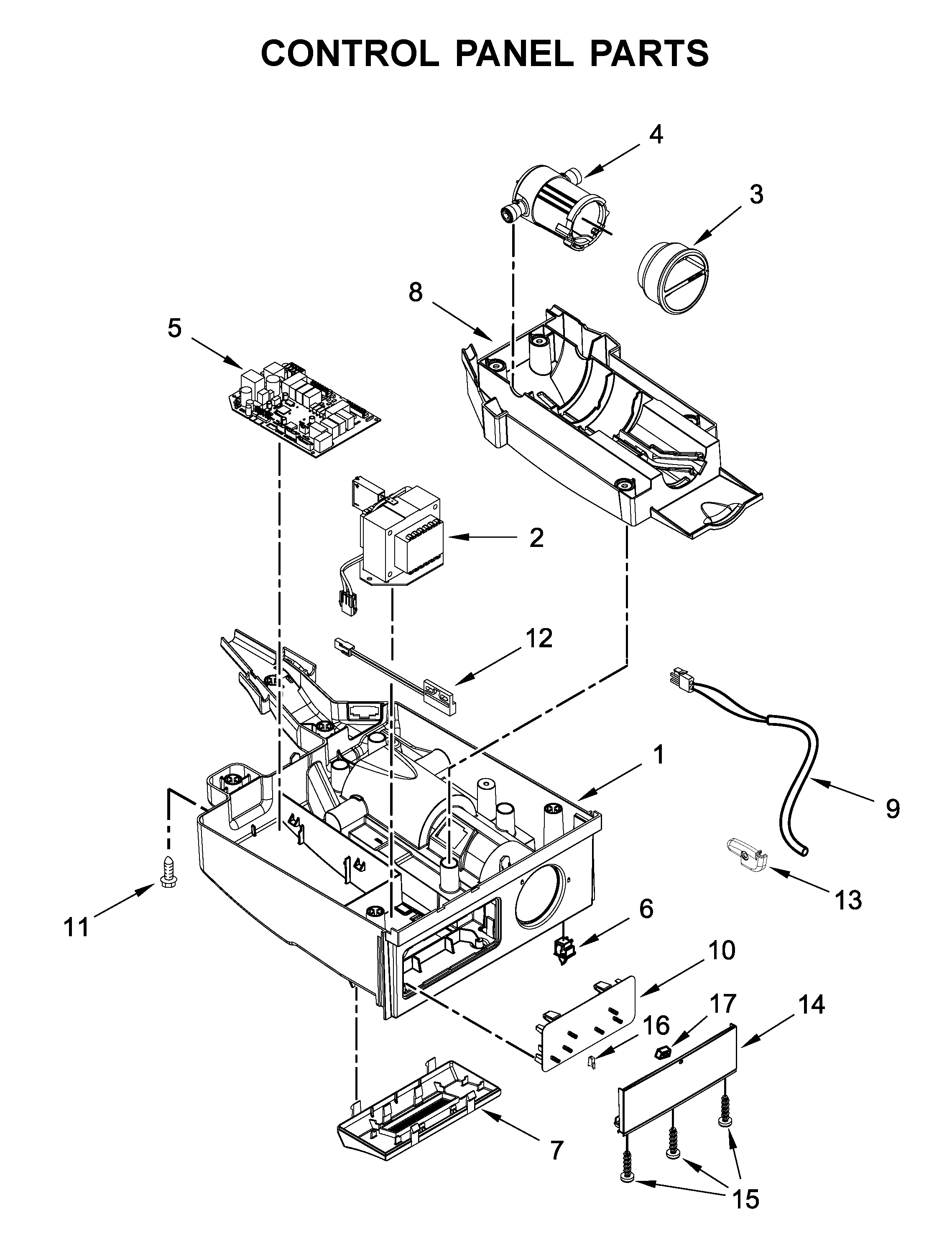 KitchenAid KUIX535HPS00 control panel parts diagram
