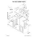 Crosley CAW42114GW2 top and cabinet parts diagram