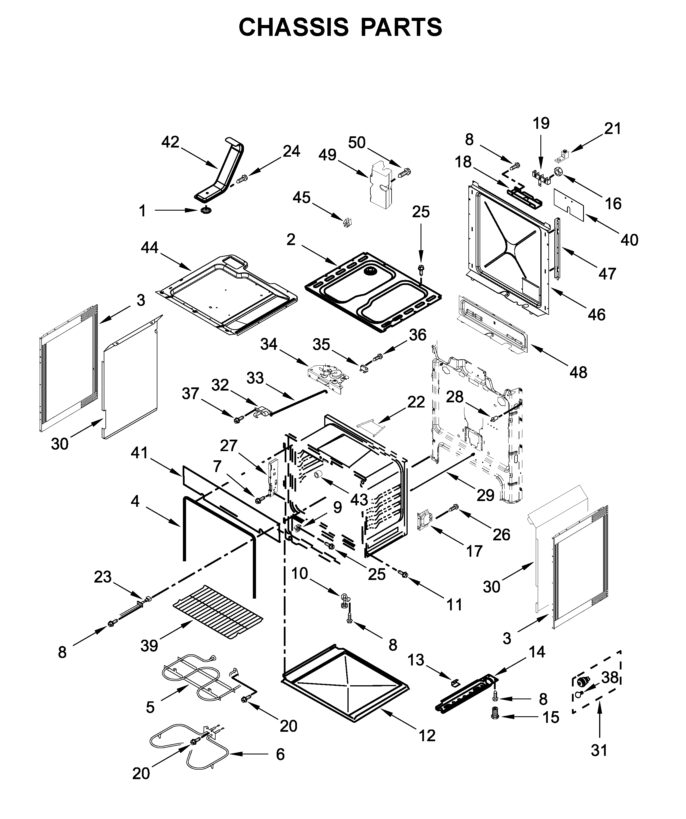 Whirlpool WEC310S0FS4 chassis parts diagram