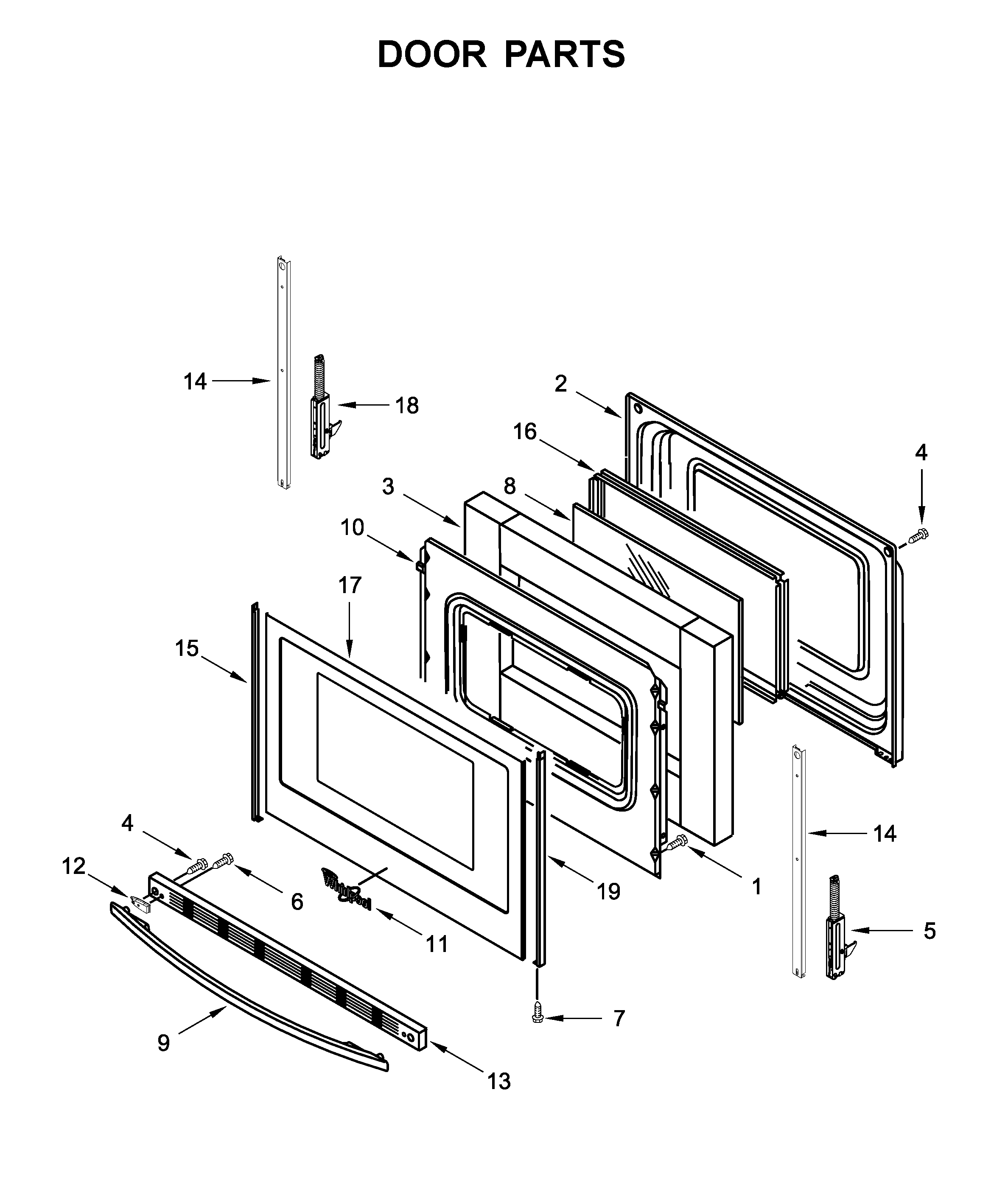 Whirlpool WEC310S0FS4 door parts diagram