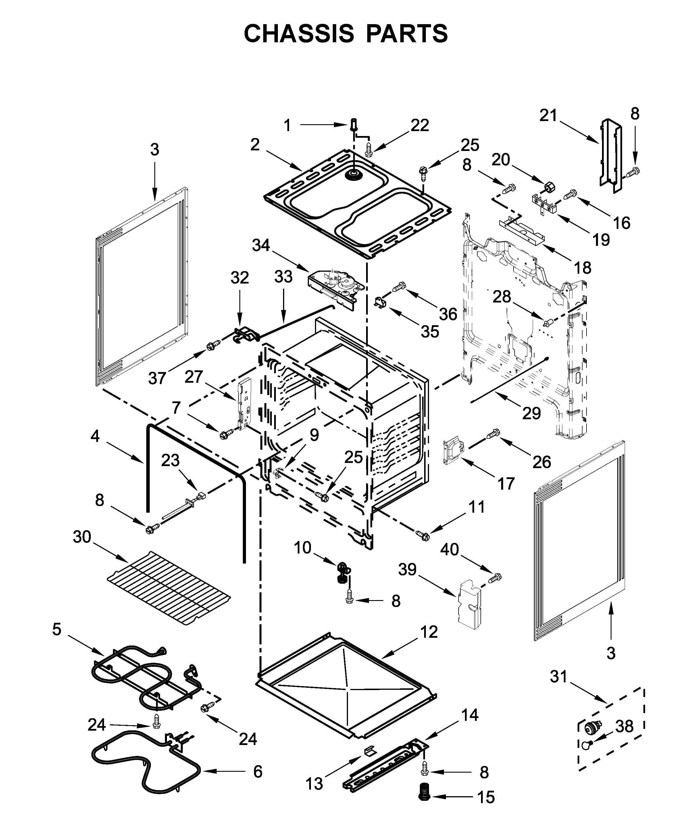 Whirlpool WFC310S0EW4 chassis parts diagram
