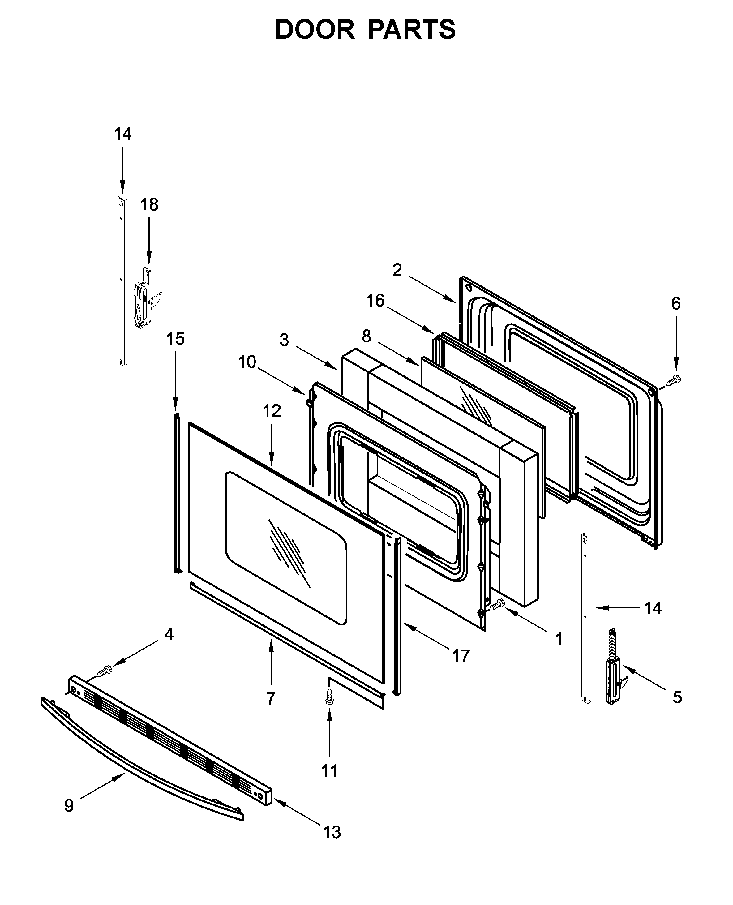 Whirlpool WFC310S0EW4 door parts diagram