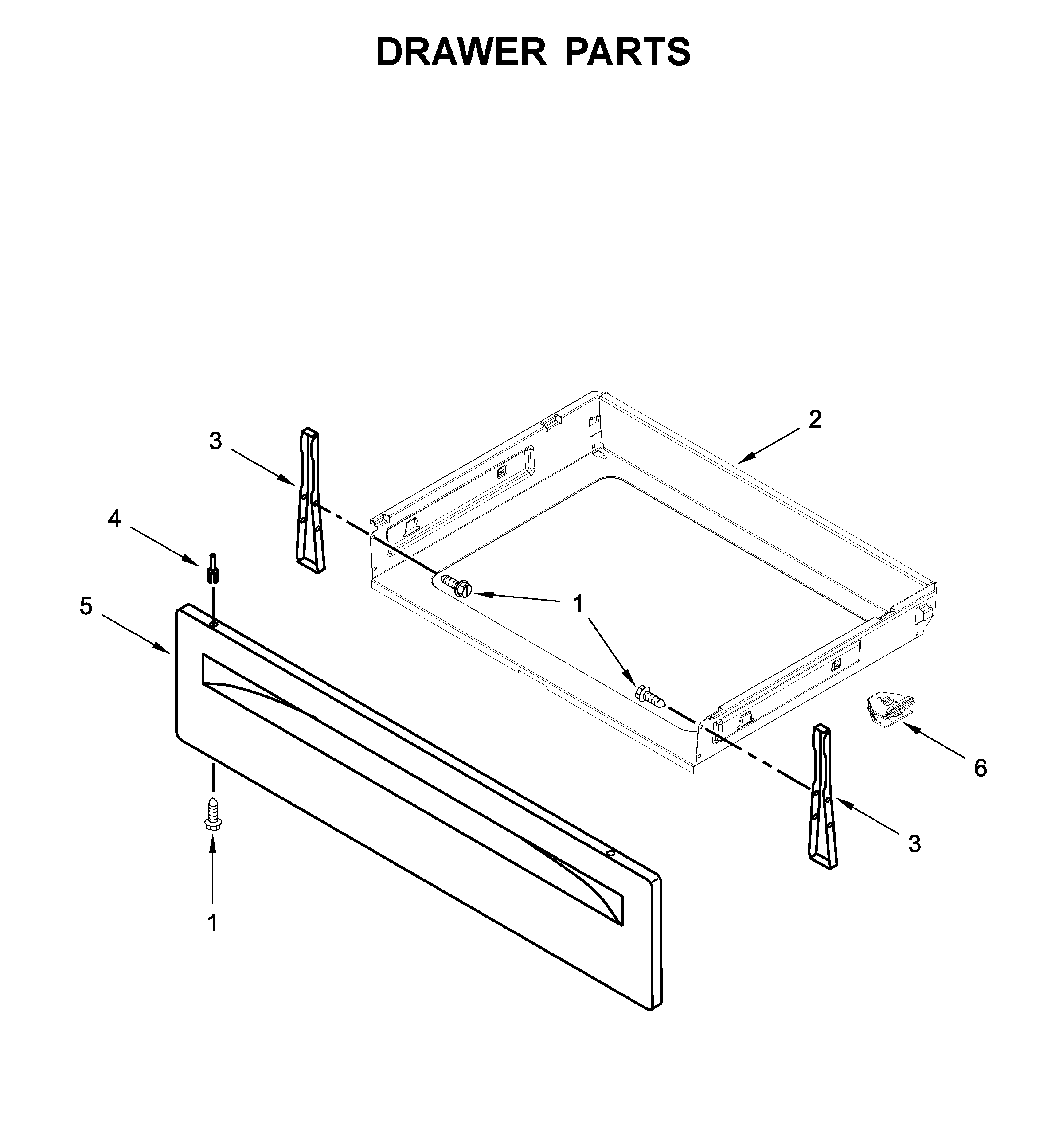 Whirlpool WFC310S0EW4 drawer parts diagram