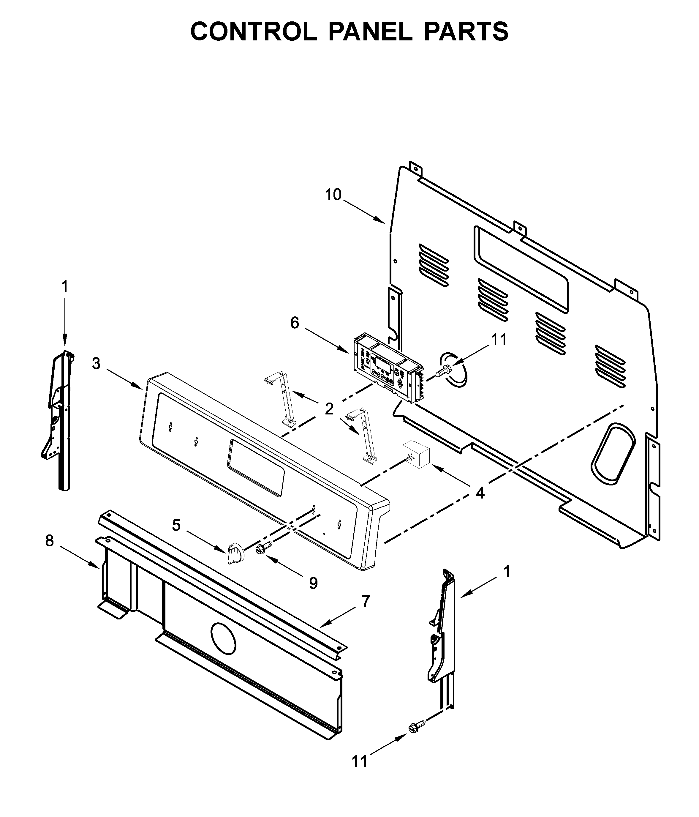 Whirlpool WFE525S0JV0 control panel parts diagram