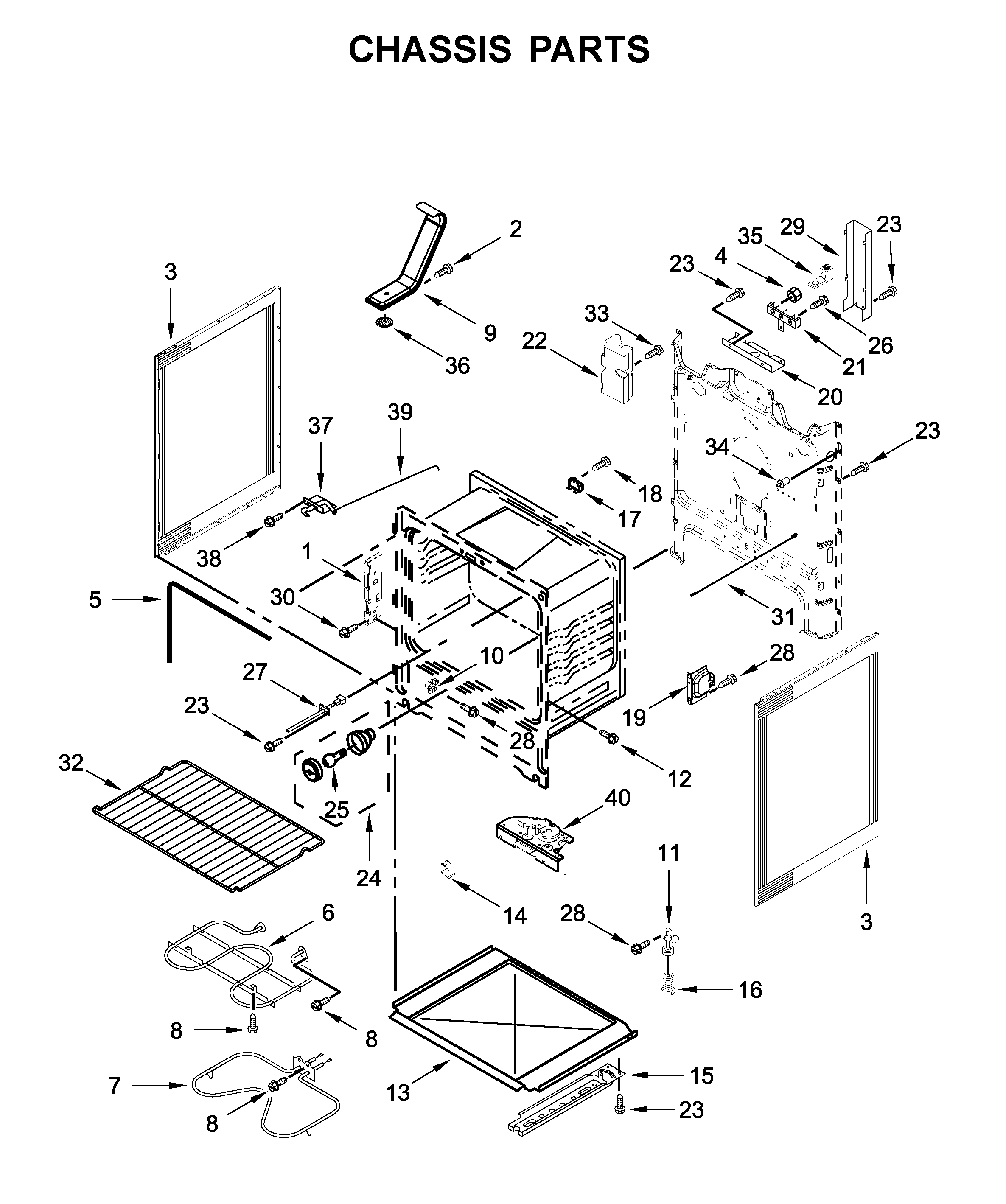 Whirlpool WFE525S0JV0 chassis parts diagram