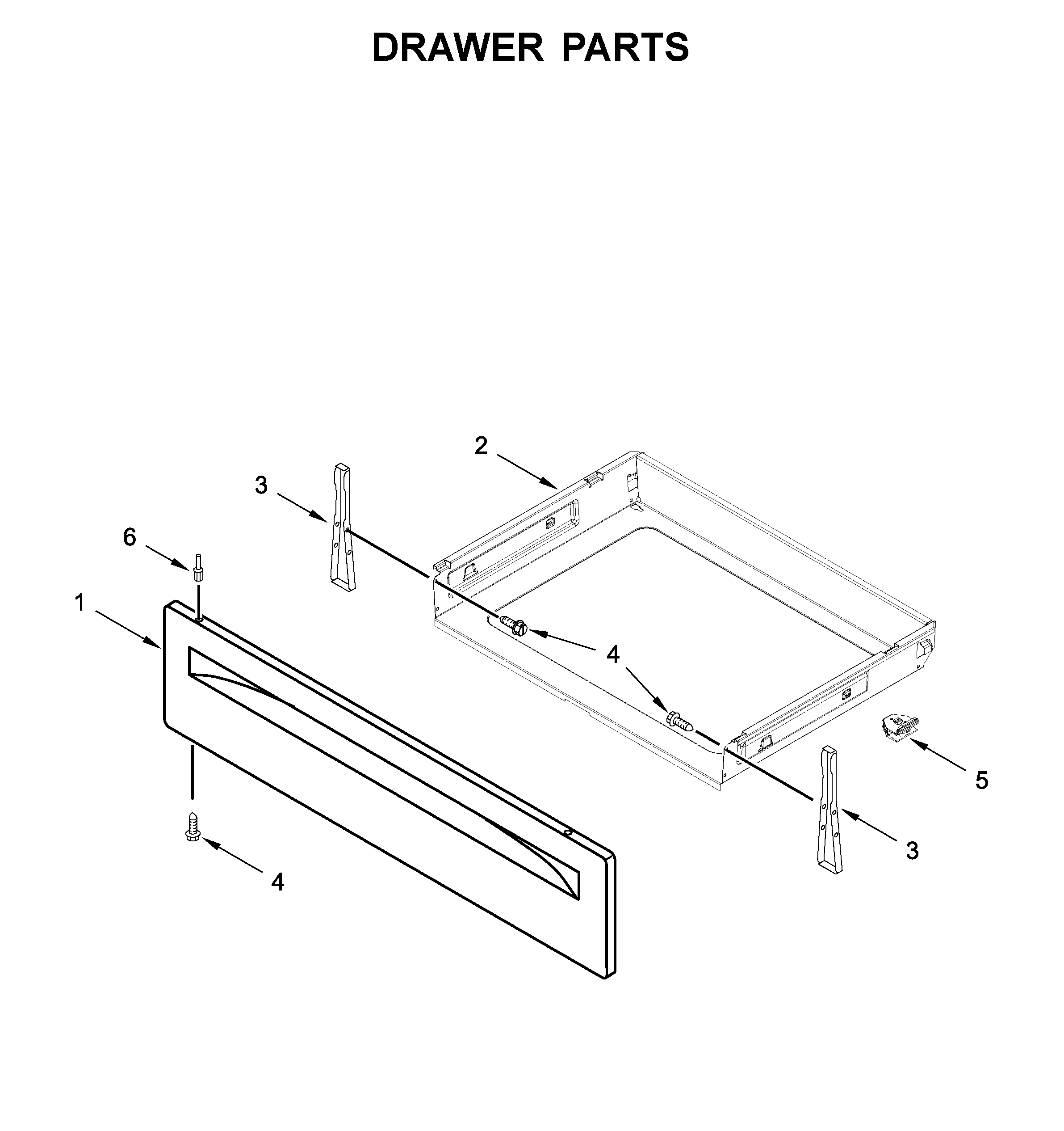 Whirlpool WFG525S0JW0 drawer parts diagram