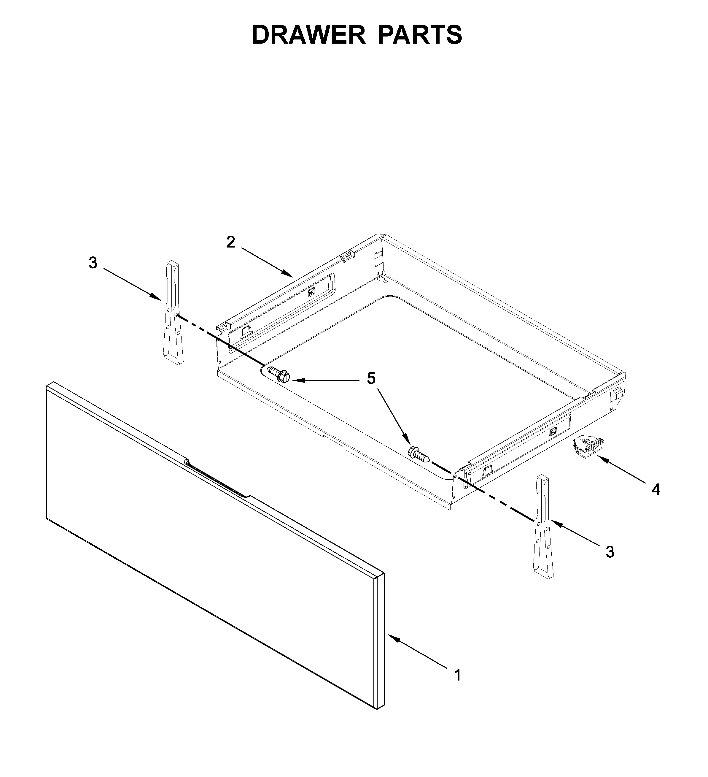 Whirlpool WFE515S0JS0 drawer parts diagram