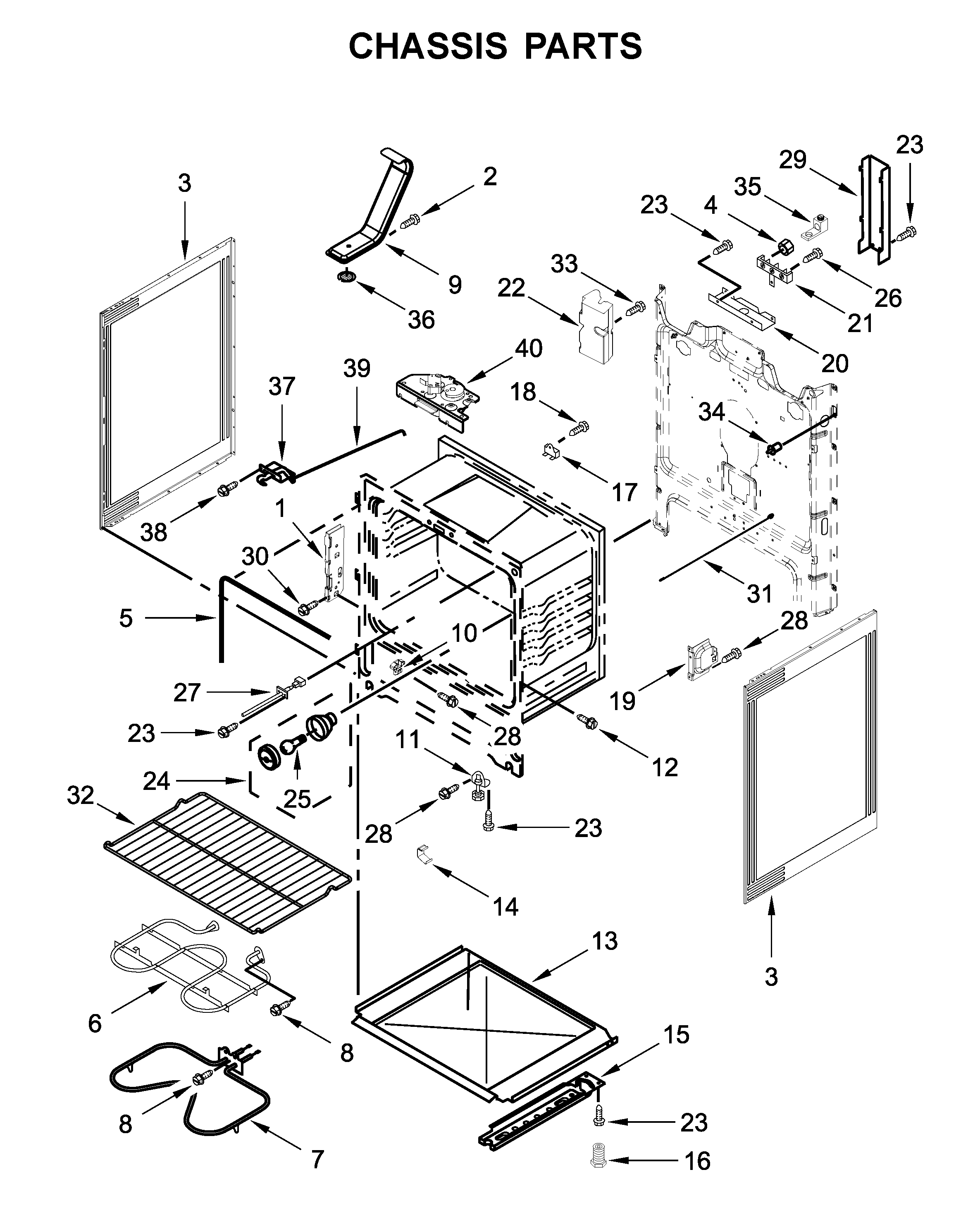 Whirlpool WFE515S0JW0 chassis parts diagram