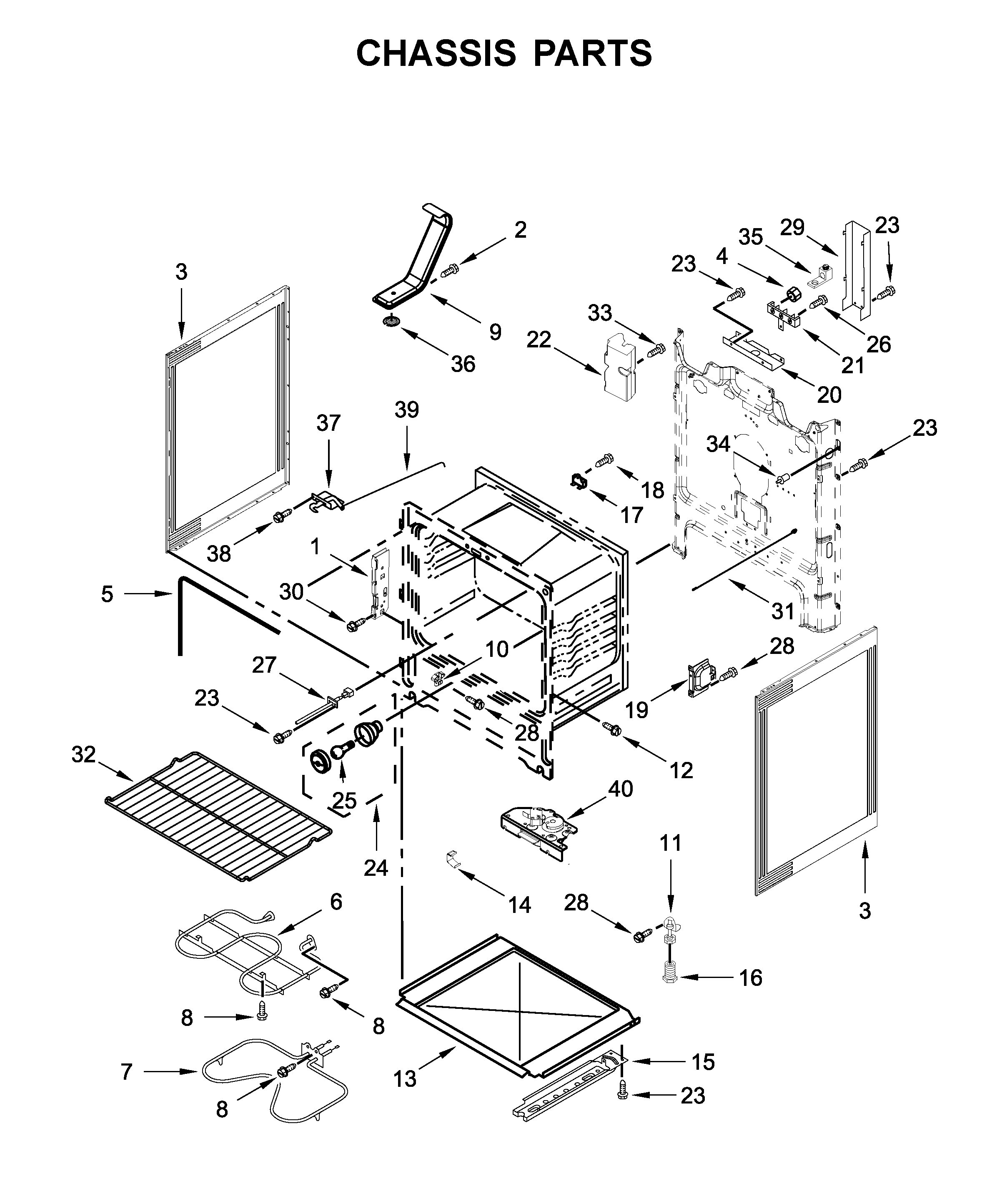Whirlpool WFE525S0JT0 chassis parts diagram