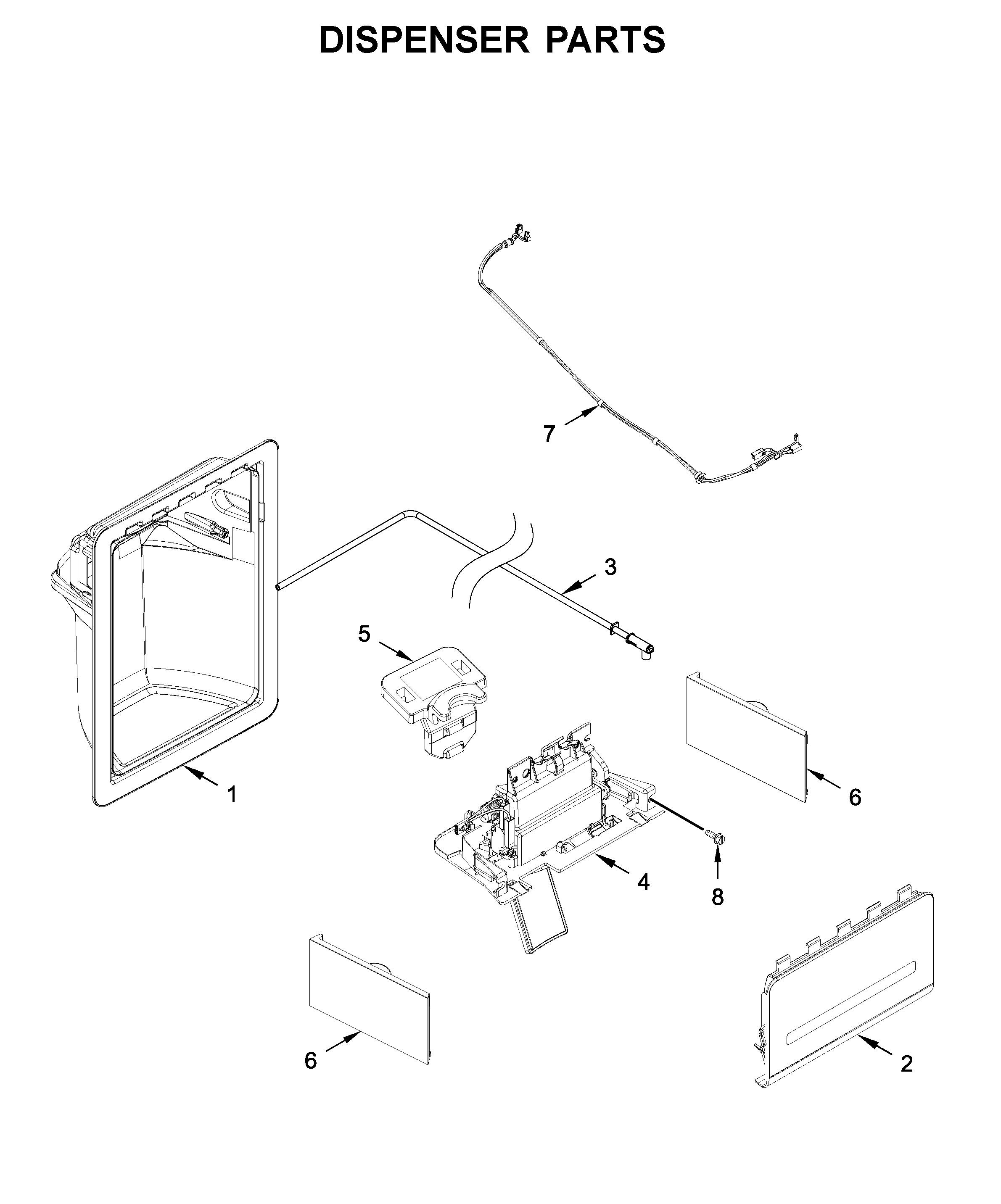 Whirlpool WRS315SDHZ03 dispenser parts diagram