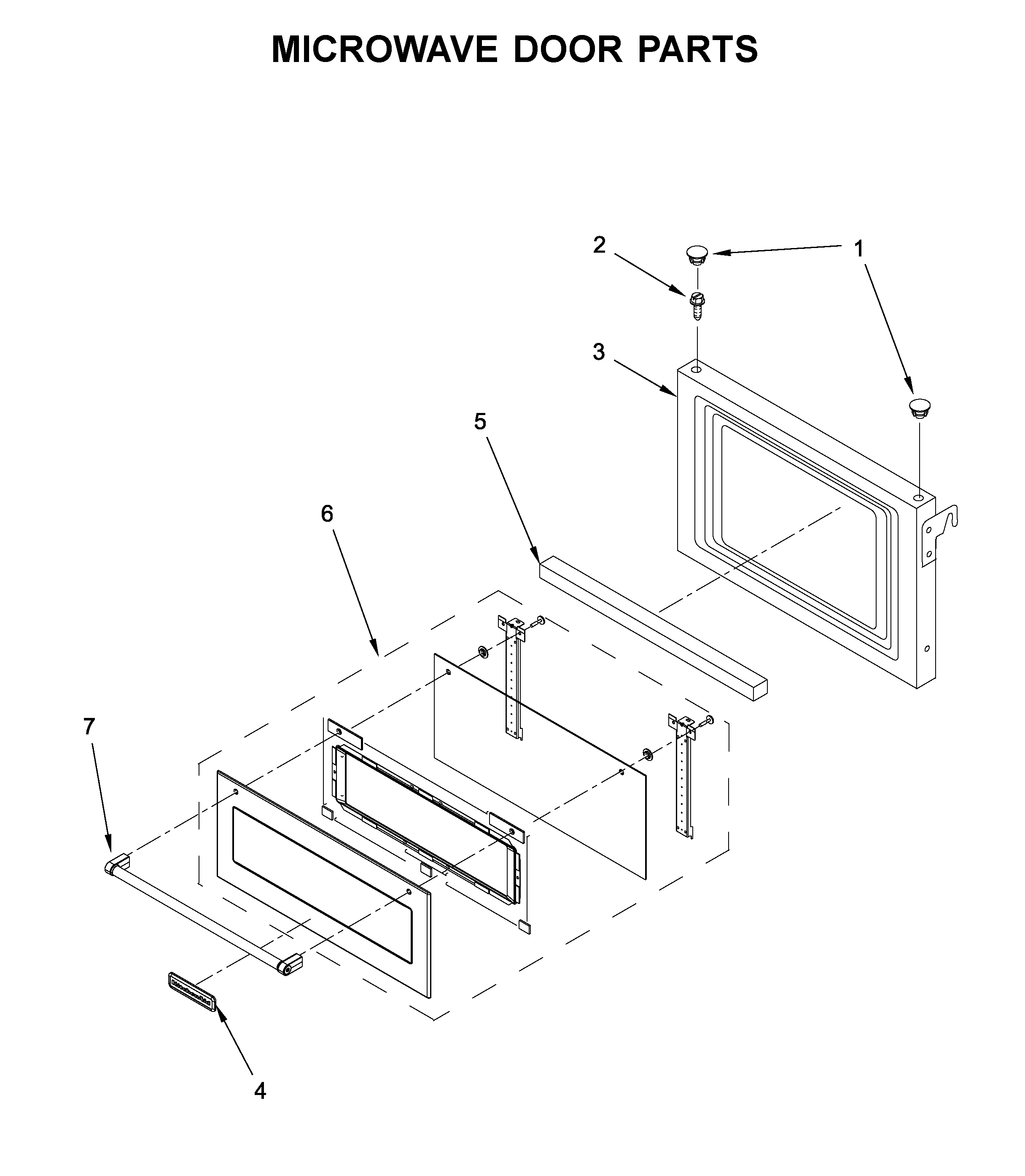 KitchenAid KMBP100ESS01 microwave door parts diagram