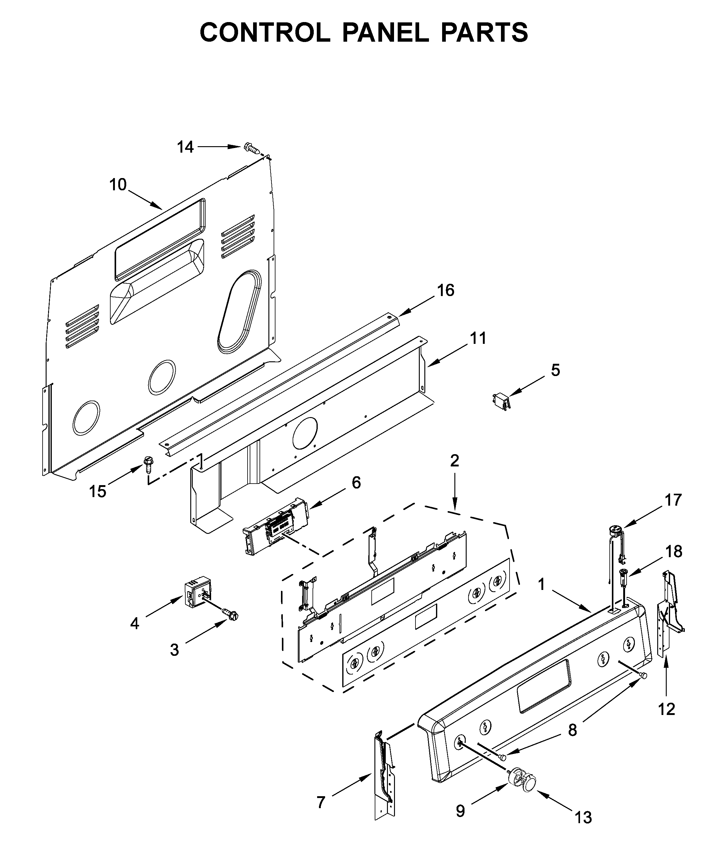 KitchenAid YKFEG500EWH3 control panel parts diagram