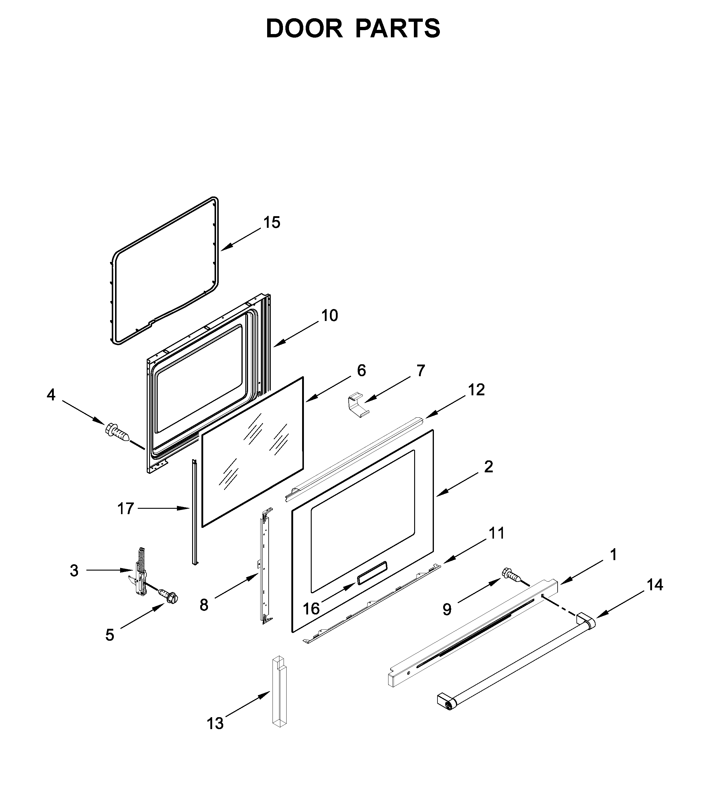 KitchenAid YKFEG500EWH3 door parts diagram