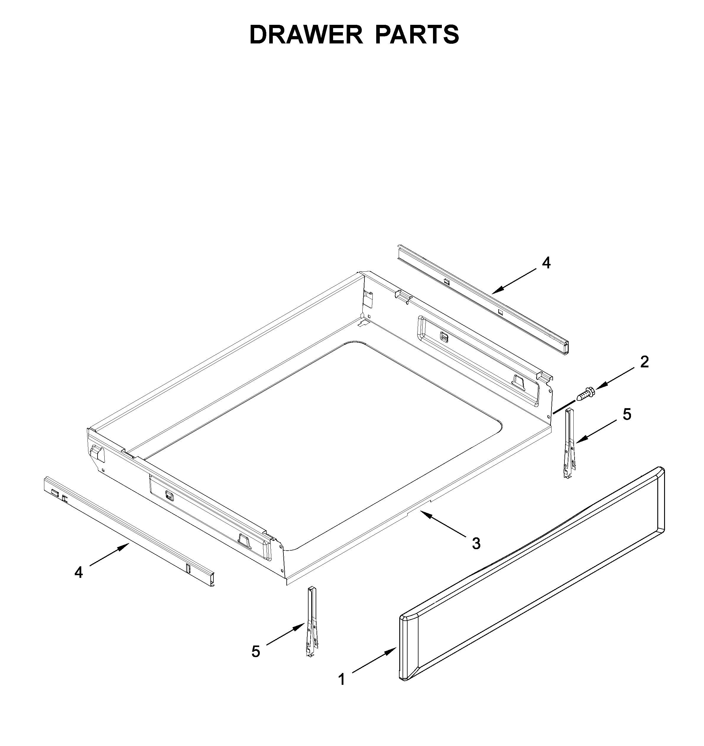 KitchenAid YKFEG500EWH3 drawer parts diagram