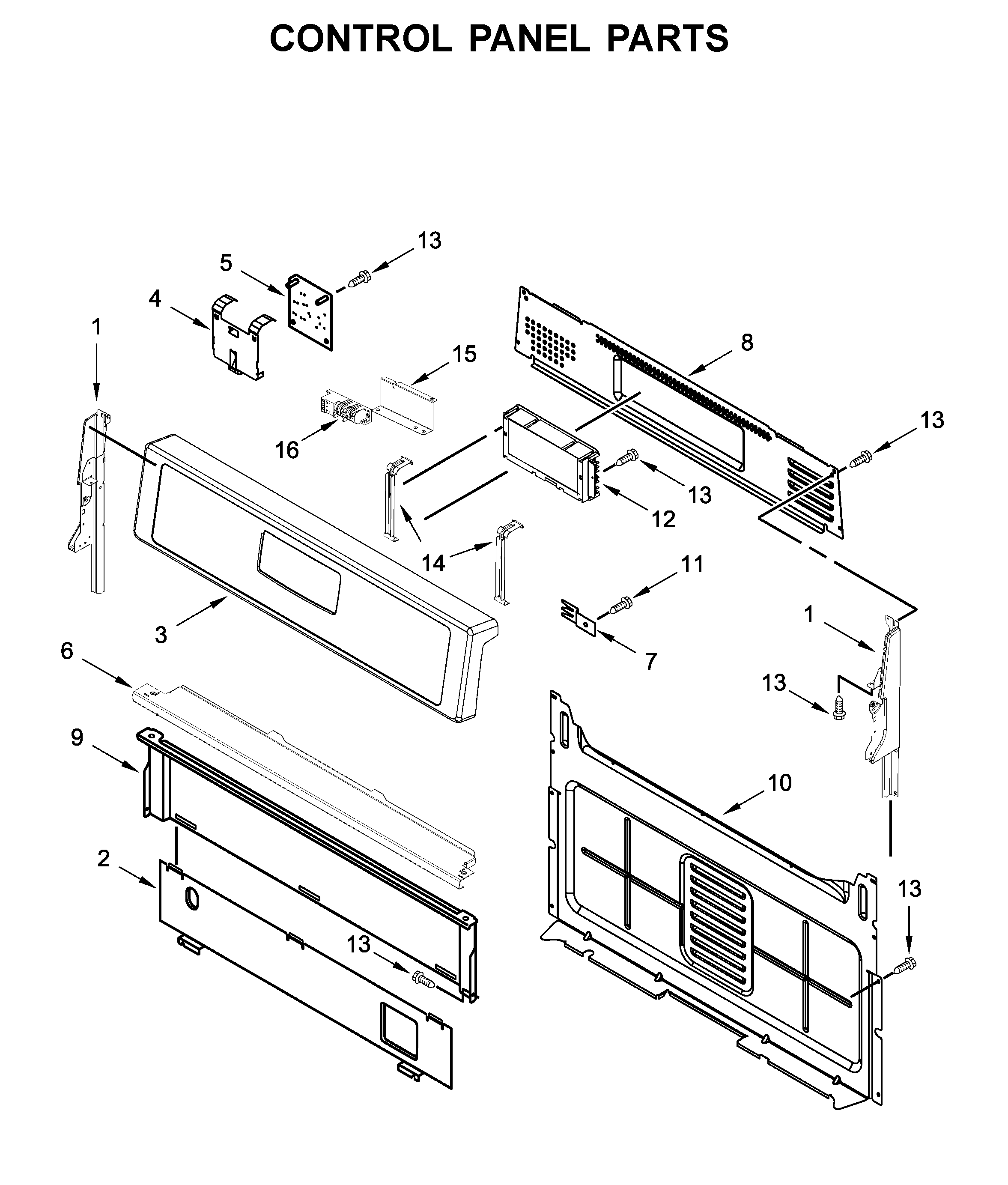 Whirlpool WFG525S0JT0 control panel parts diagram